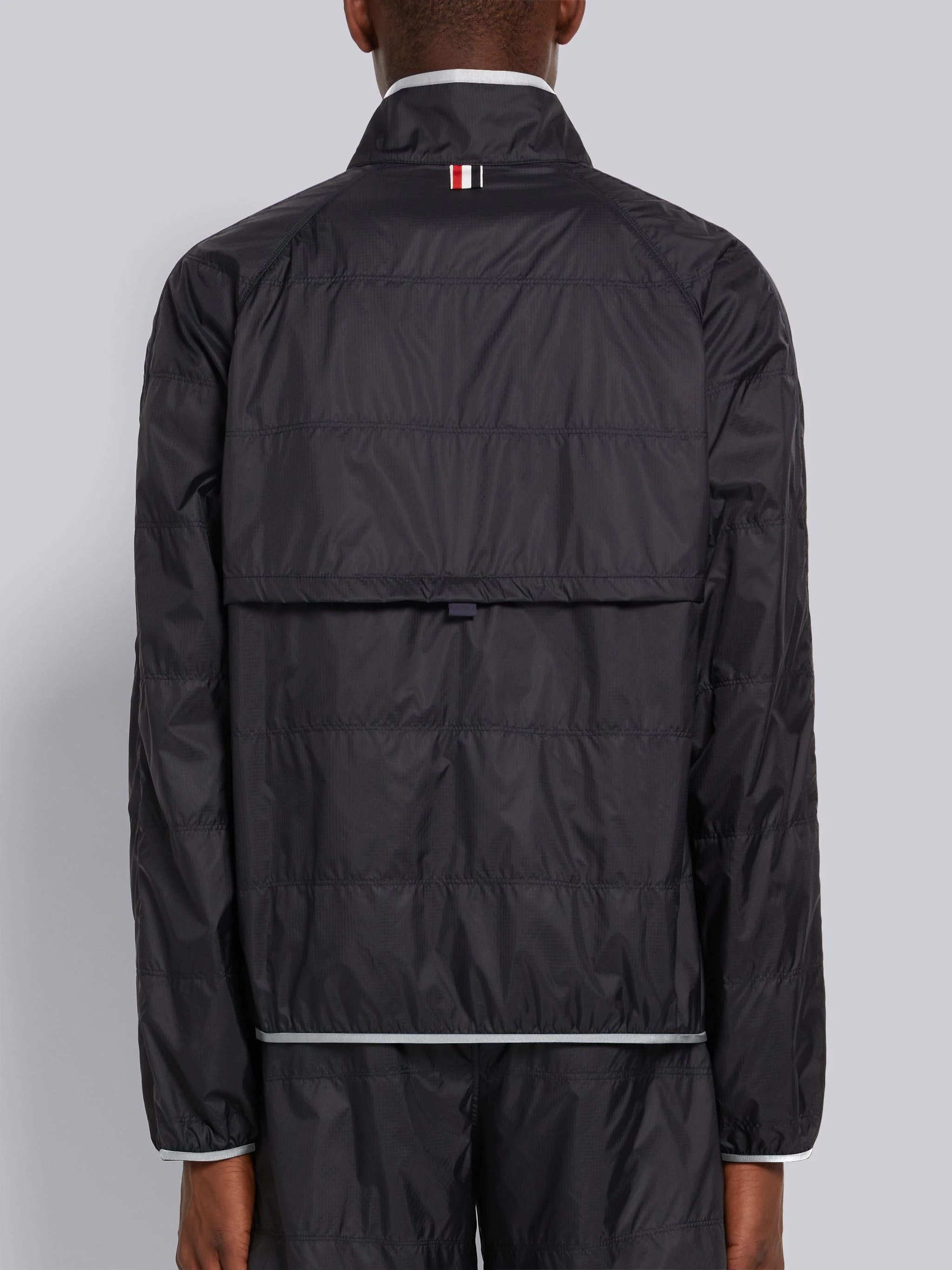 Navy Quilted Ripstop Jersey Lining Track Jacket - 3