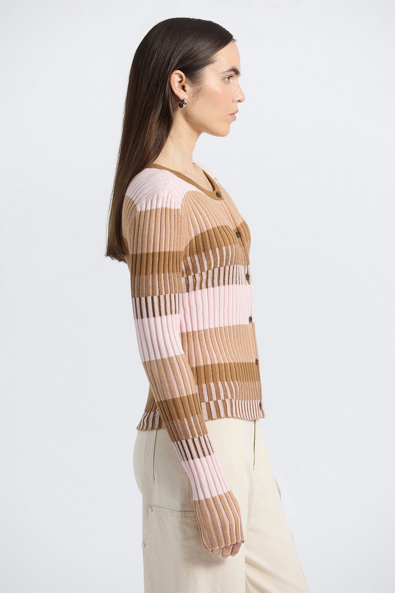 THIBEAUT PLAITED STRIPE CARDIGAN 3