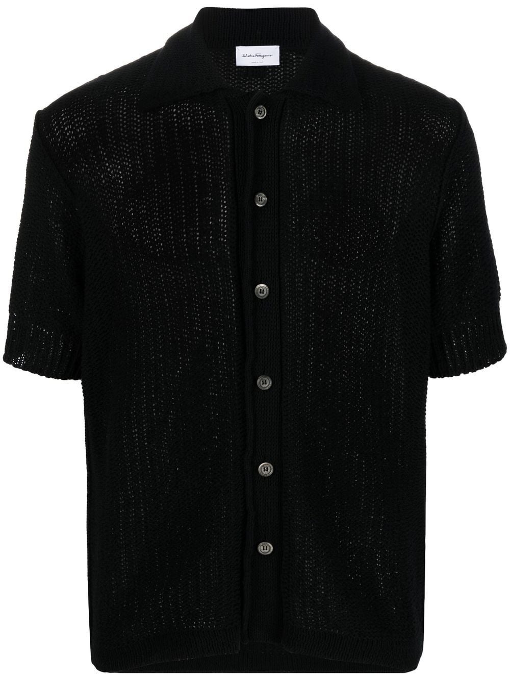 buttoned-up knitted polo shirt - 1