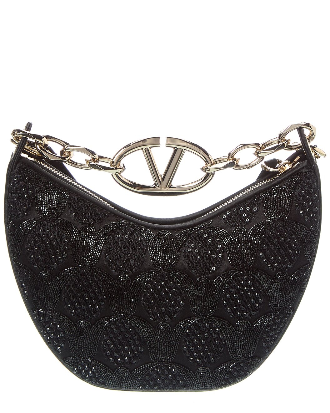 Valentino VLogo Mini Satin Hobo Bag - 2