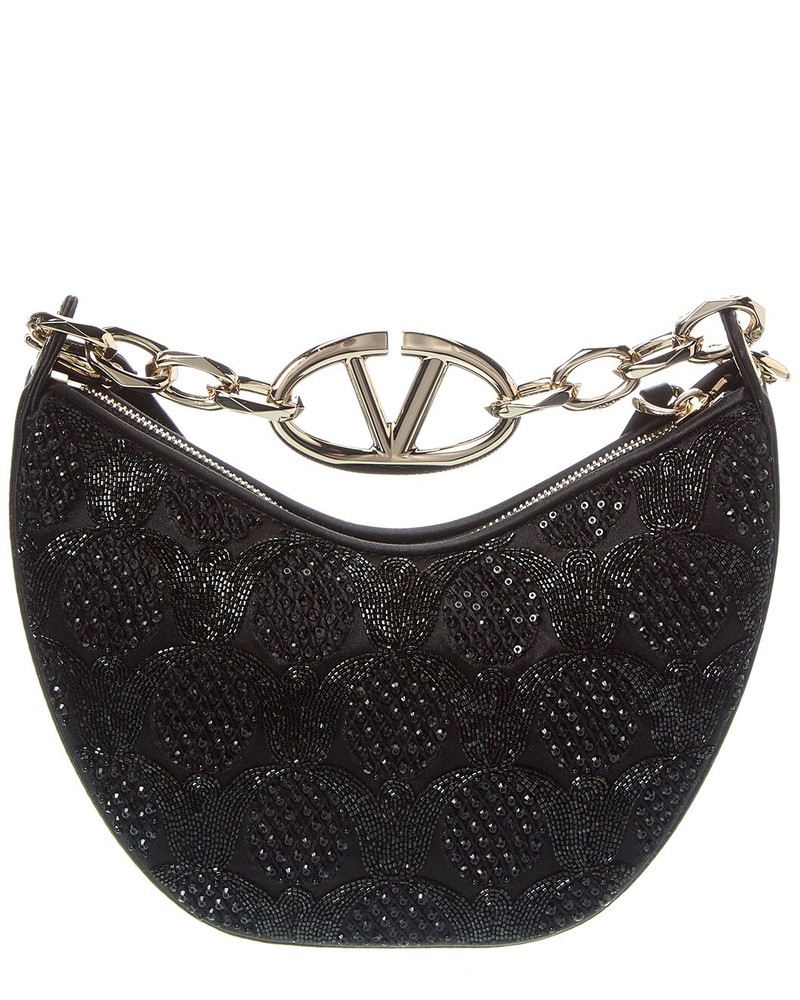 Valentino Valentino VLogo Mini Satin Hobo Bag outlook