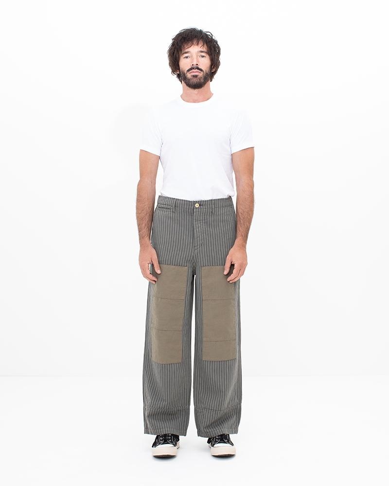 EX WIDE CHINO PANTS STRIPE BEIGE - 3