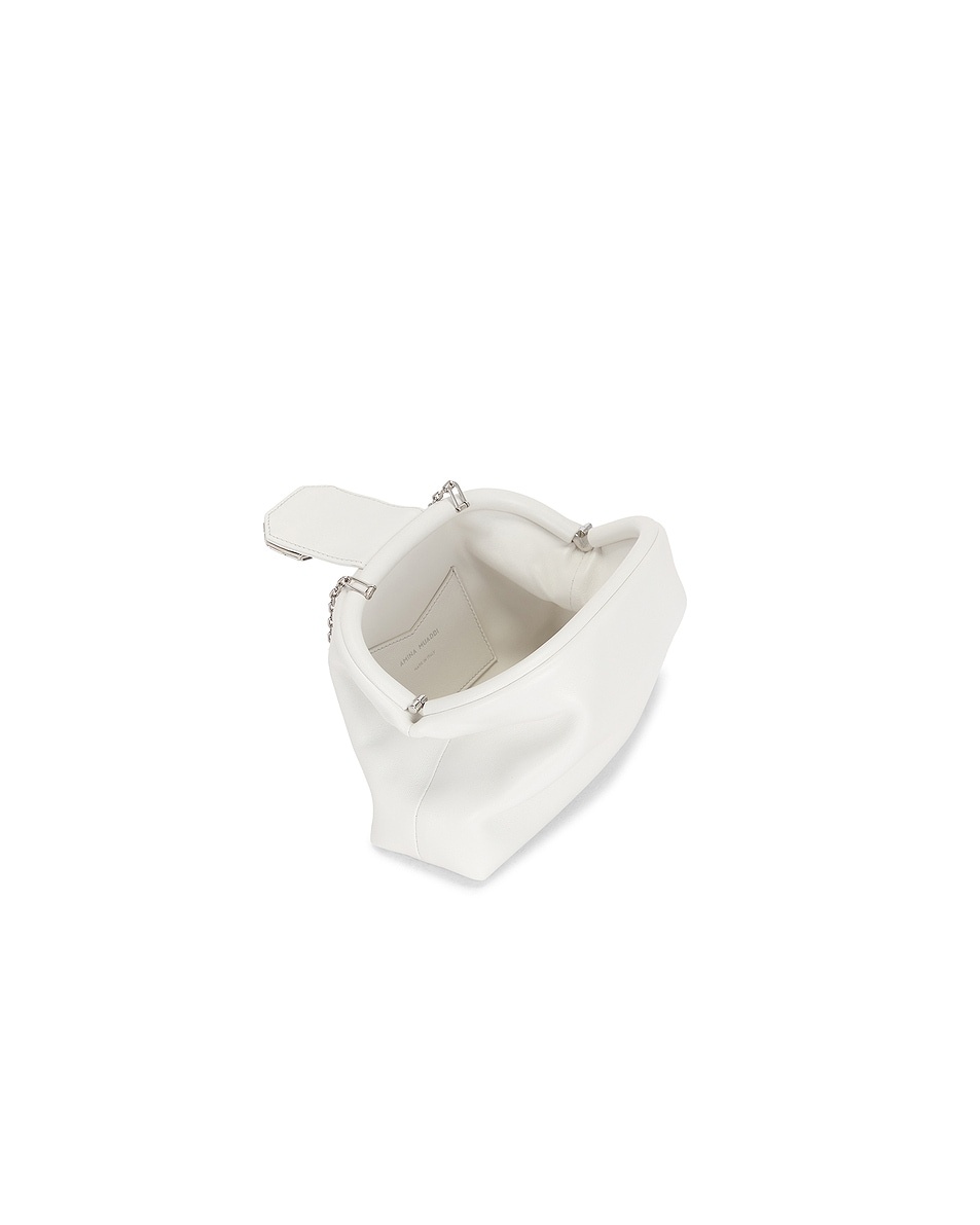 Camelia Leather Bag In White & Silver - 4
