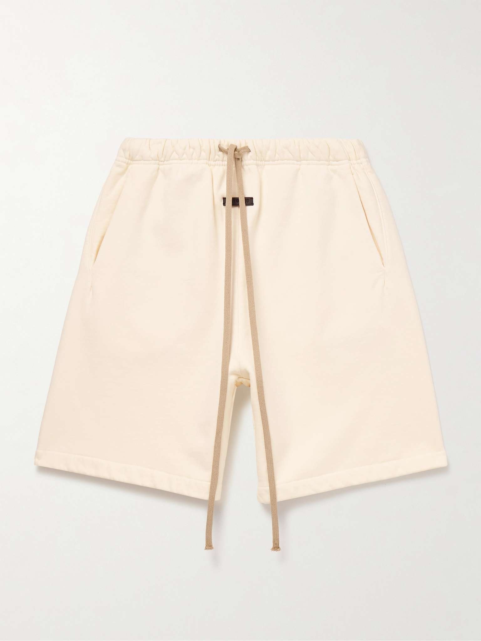 Wide-Leg Logo-Appliquéd Cotton-Jersey Drawstring Shorts - 1