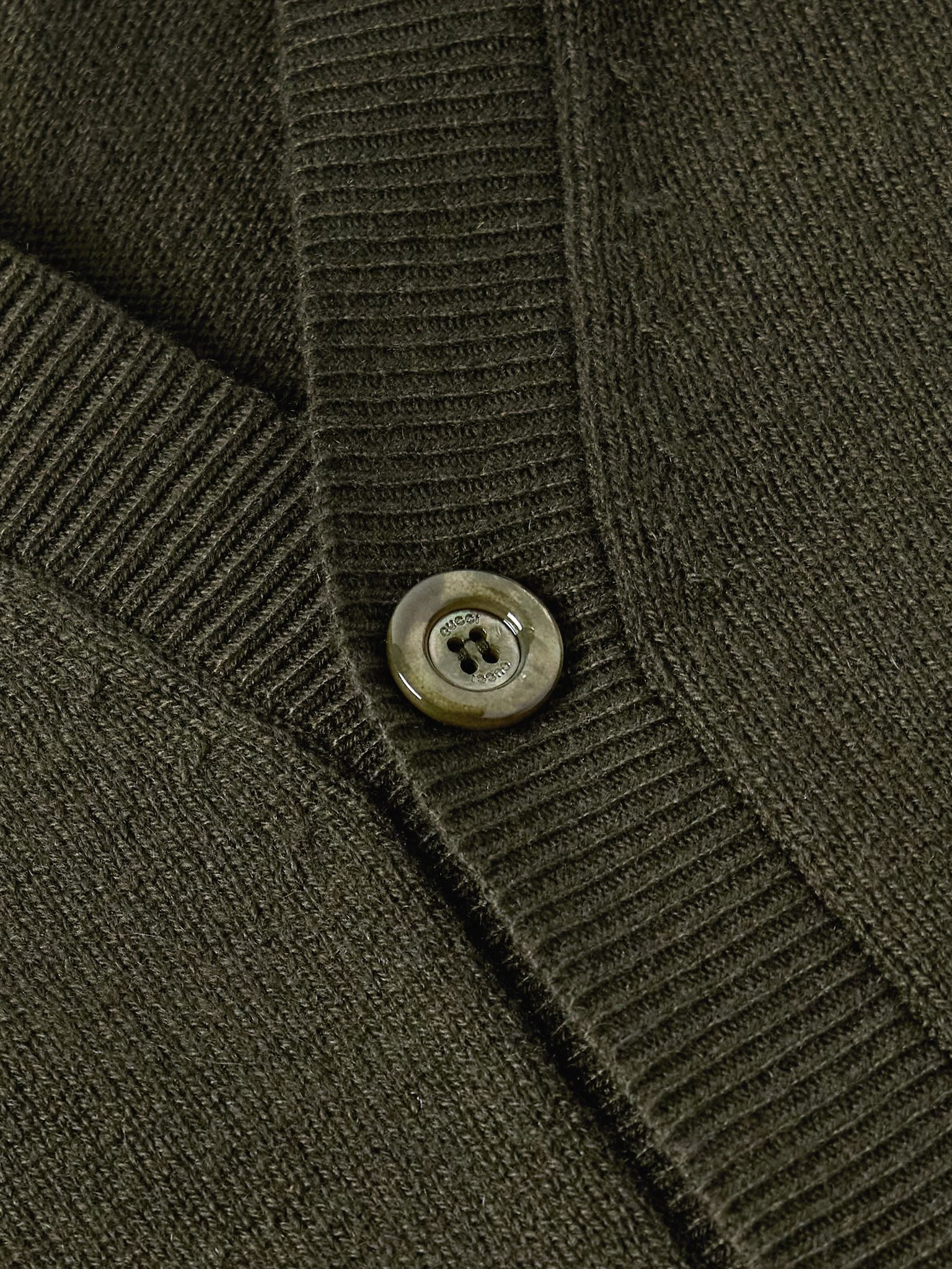 Logo-Jacquard Cashmere Cardigan Forest green - 4