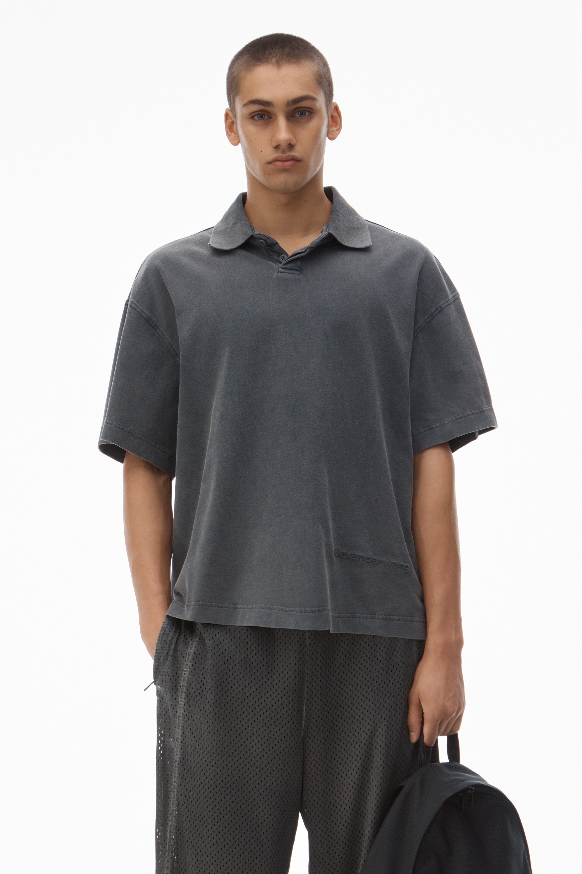 Men's Short-Sleeve Polo Tee in Cotton Jersey - 2