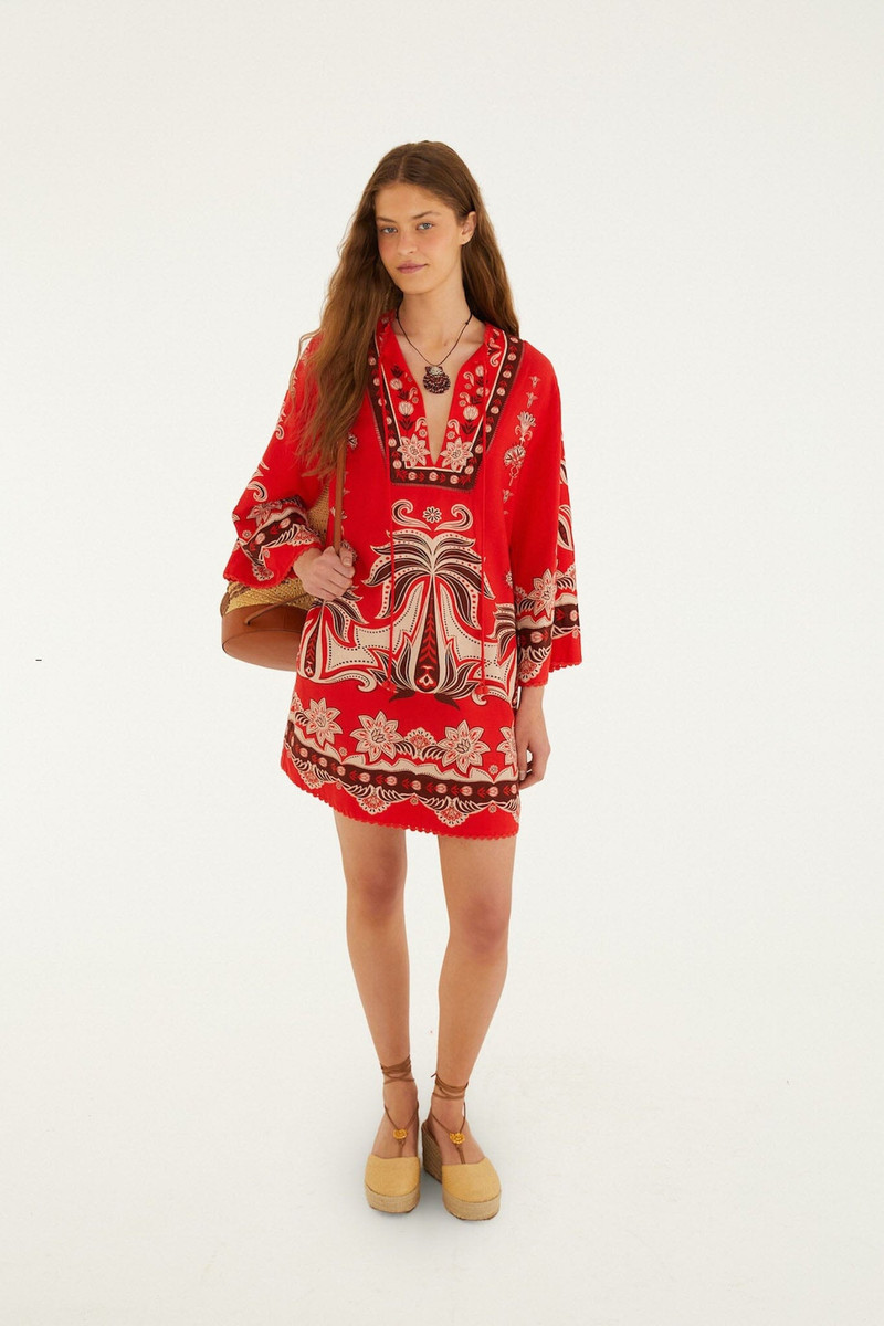 Red Ainika Garden Front Ties Mini Dress 4