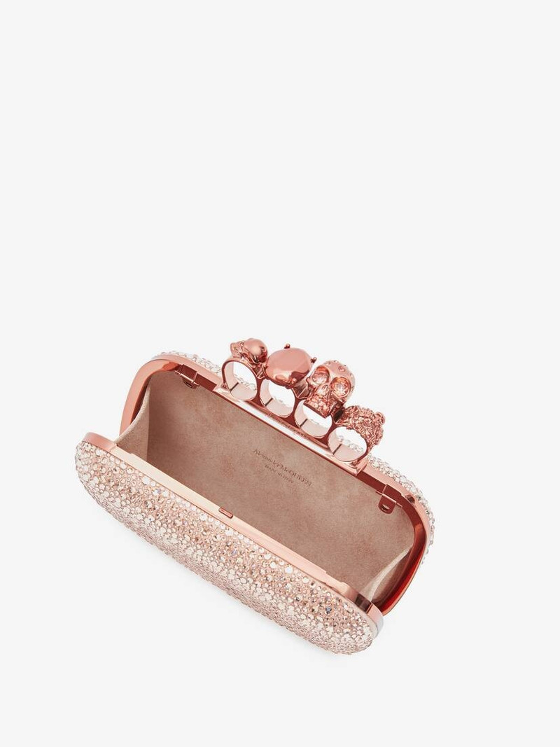 Skull Four Ring Clutch With Chain in Apricot 4