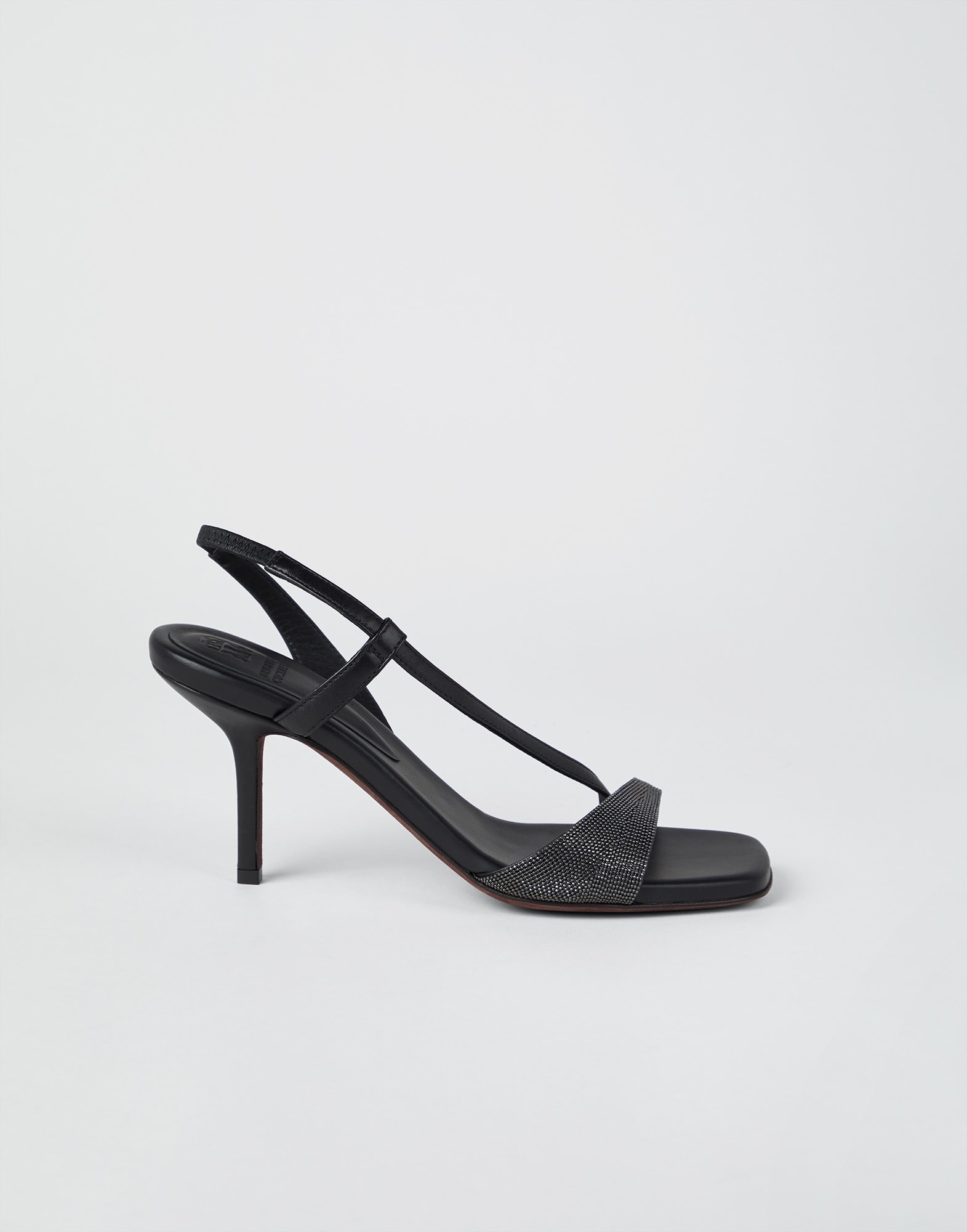 Nappa leather heels with precious straps - 5