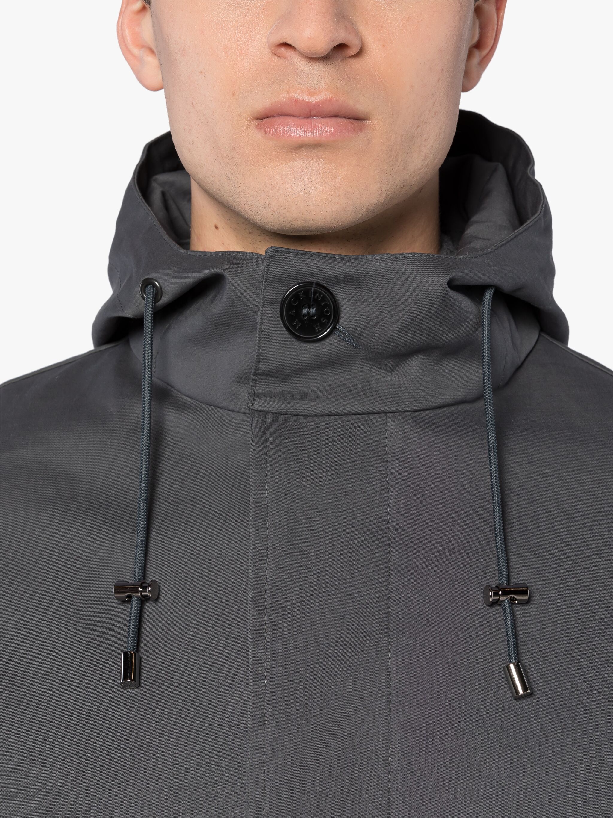 WOLFSON GREY RAINTEC HOODED COAT - 5