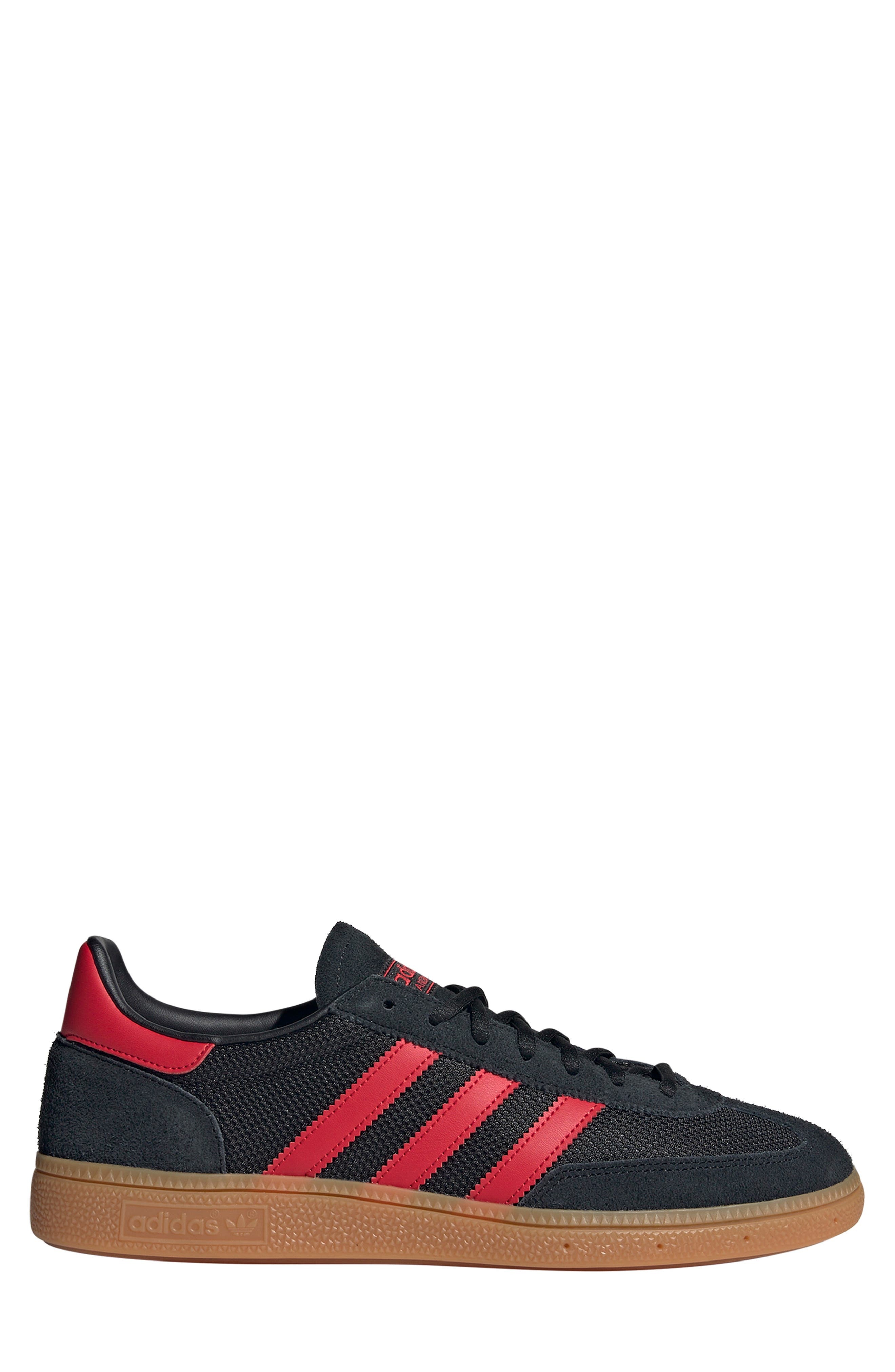adidas Gender Inclusive Handball Spezial Sneaker in Black/Better Scarlet/Gum at Nordstrom - 3