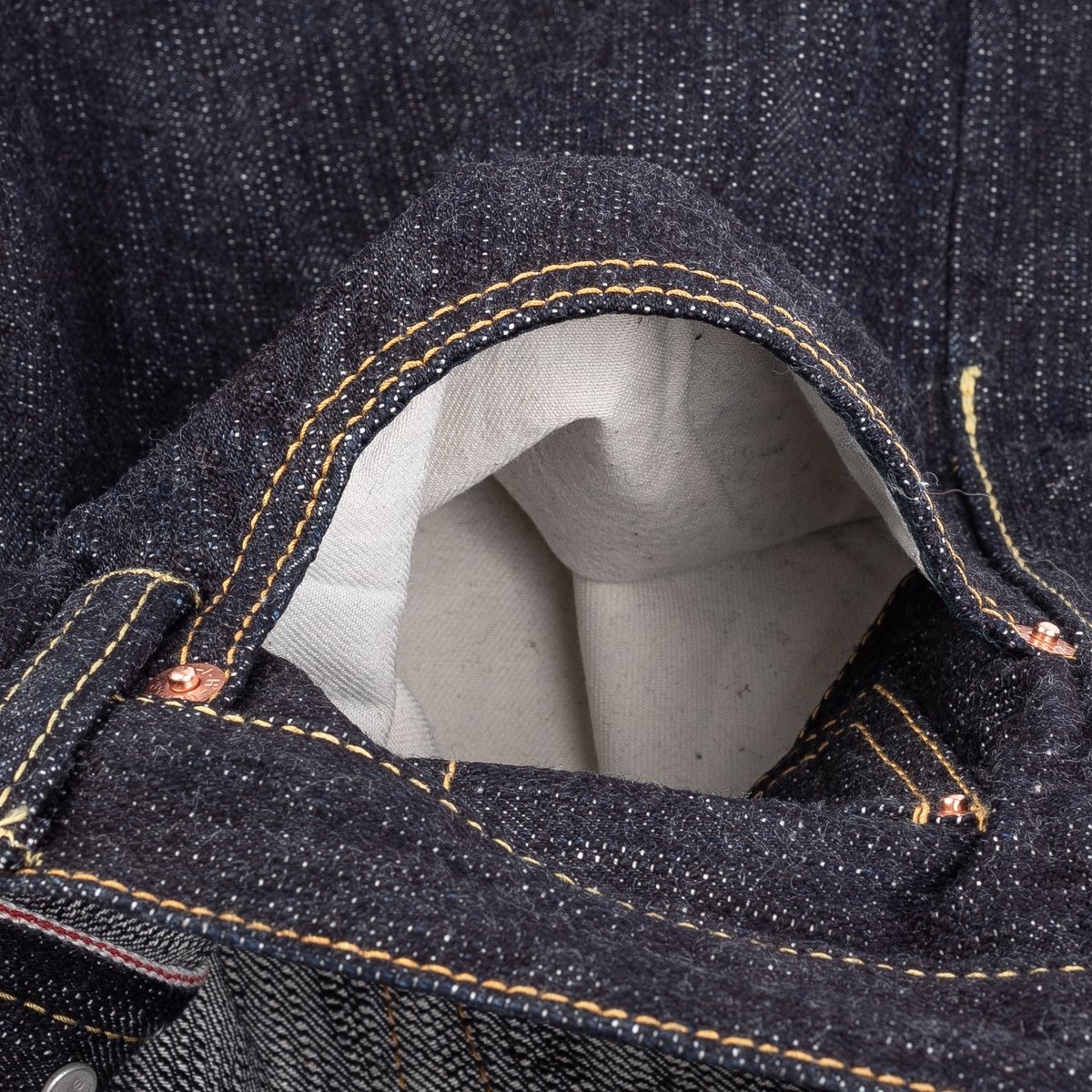 IH-666S-SLB 16oz Slubby Selvedge Denim Slim Straight Cut Jeans - Indigo - 14