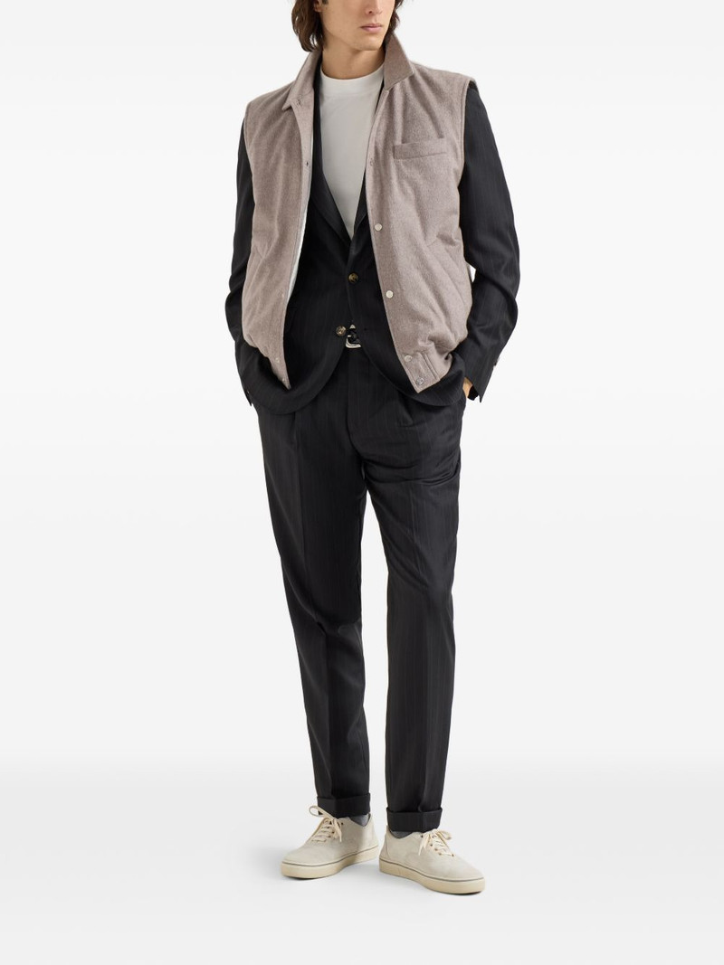 Brunello Cucinelli flannel padded gilet outlook