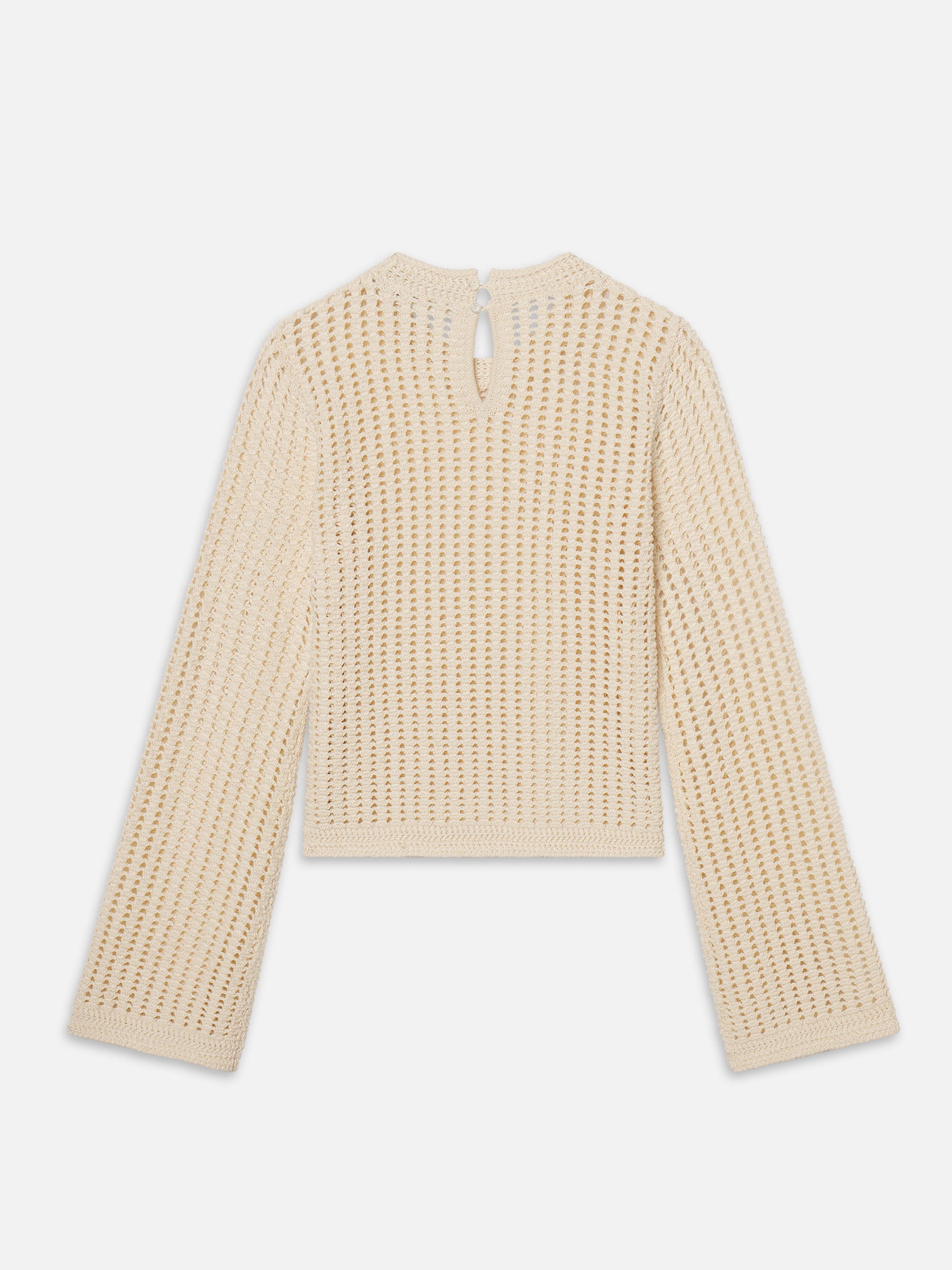The Crochet Bell Sweater in Alabaster - 5
