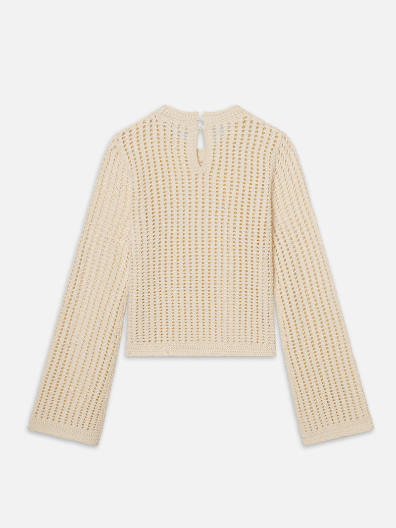 The Crochet Bell Sweater in Alabaster 5