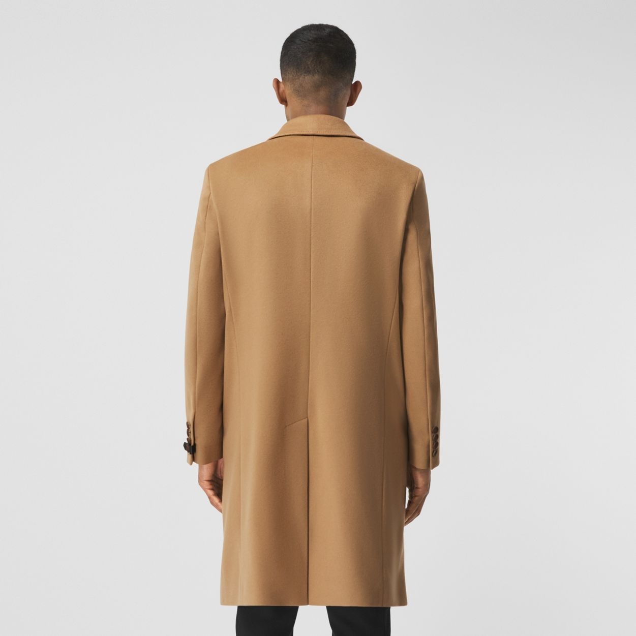 Button Detail Wool Cashmere Tailored Coat - 4