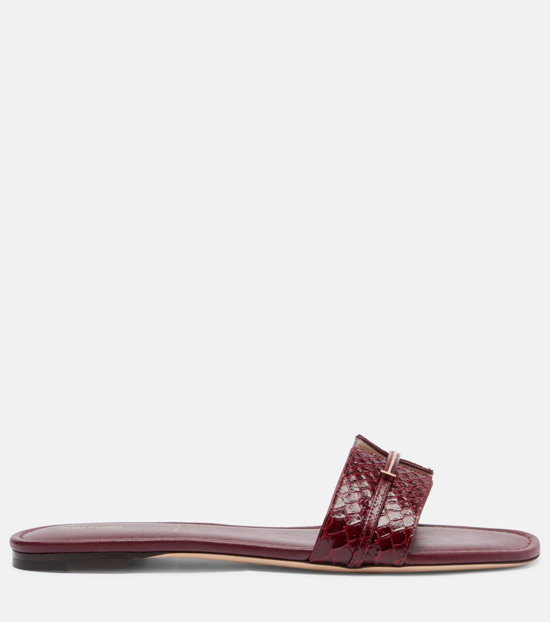 Julianne croc-effect leather slides 4