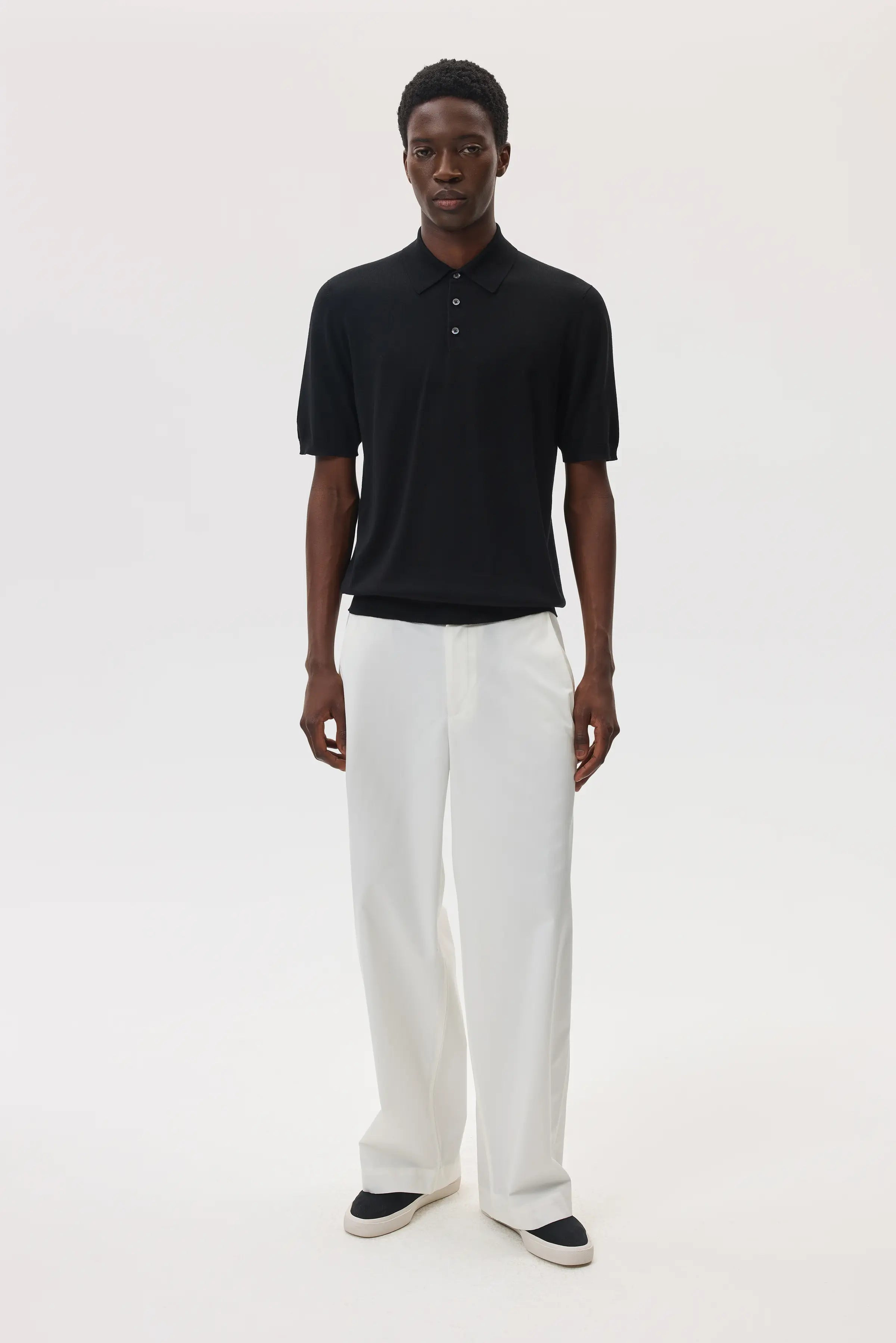 Superfine Merino Black Polo Shirt - 2
