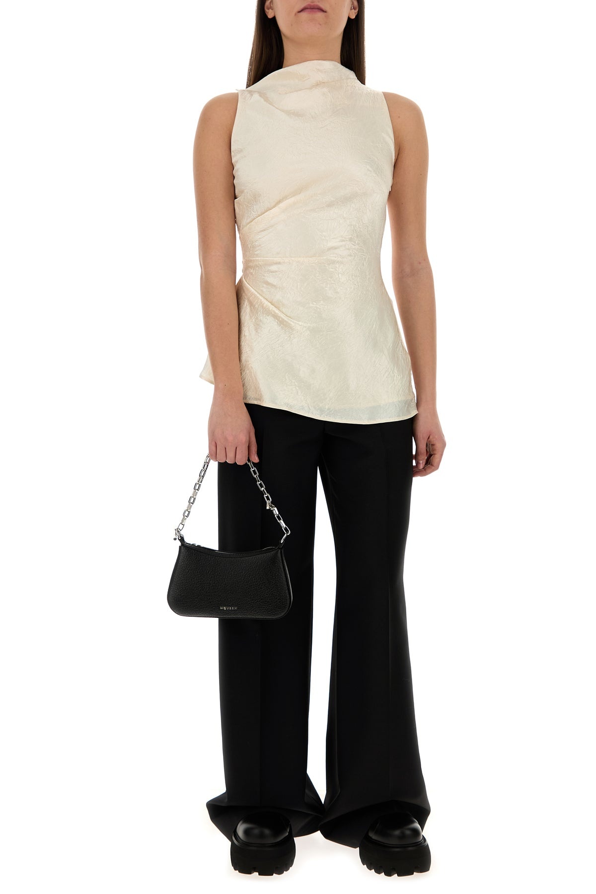 Black leather mini T-Bar handbag - 5