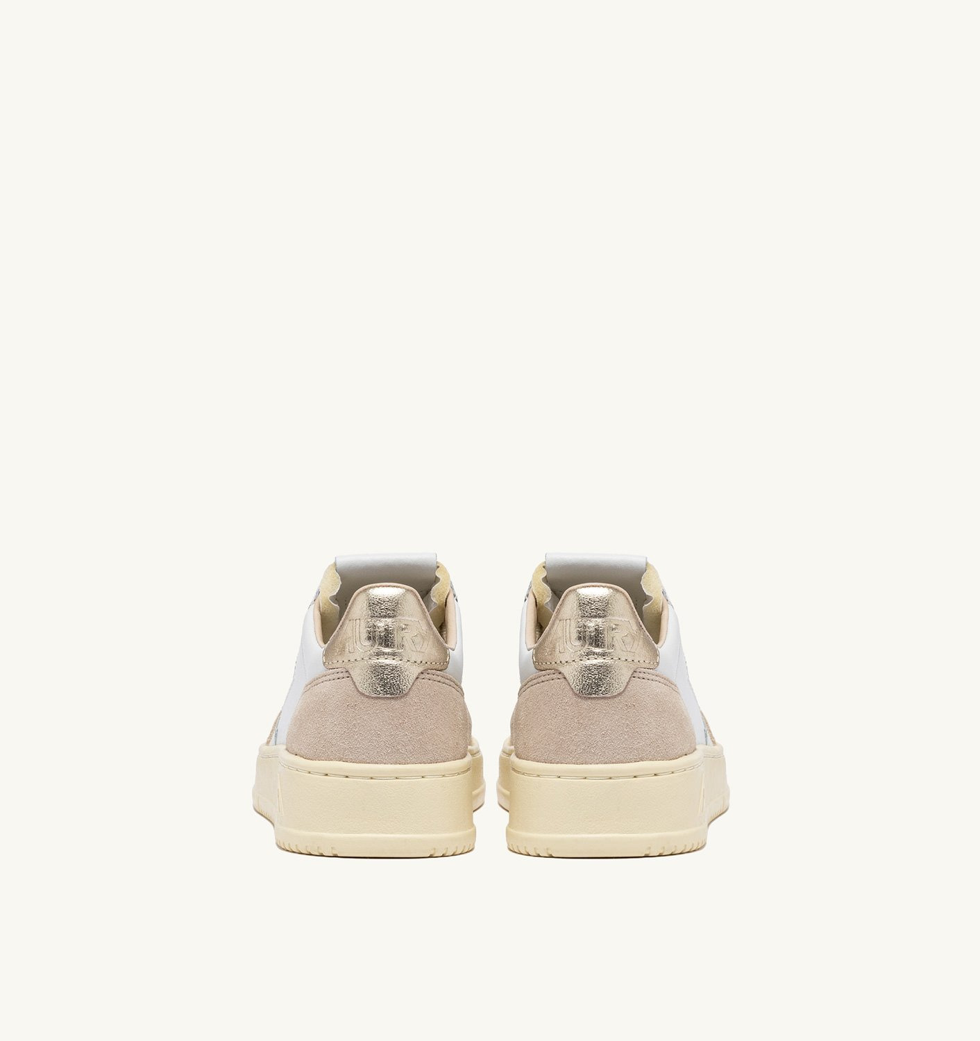 MEDALIST LOW SNEAKERS IN WHITE AND GOLD LEATHER - 3