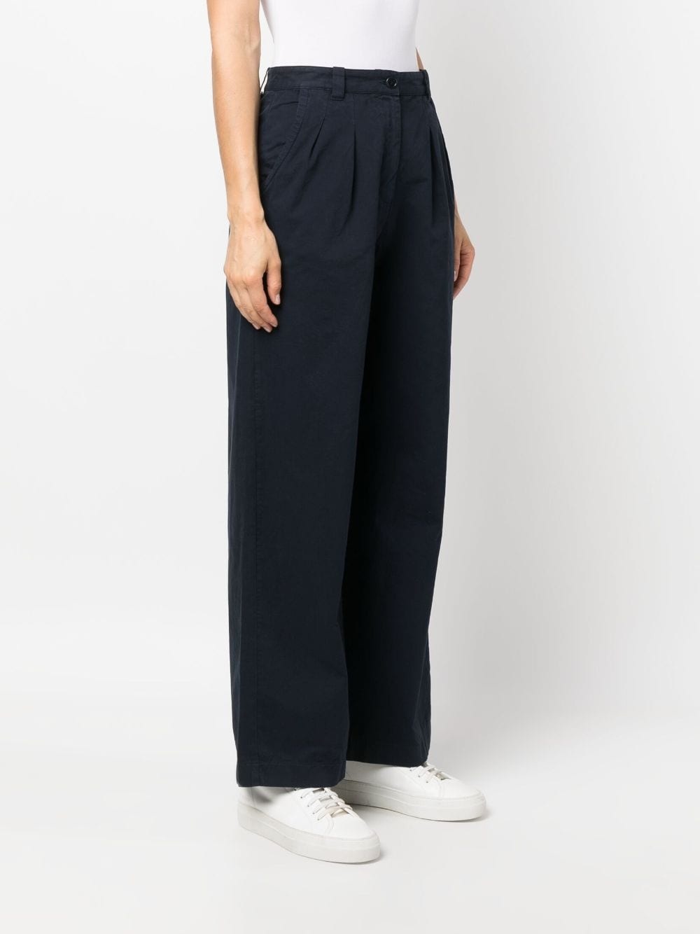 wide-leg cotton trousers - 3