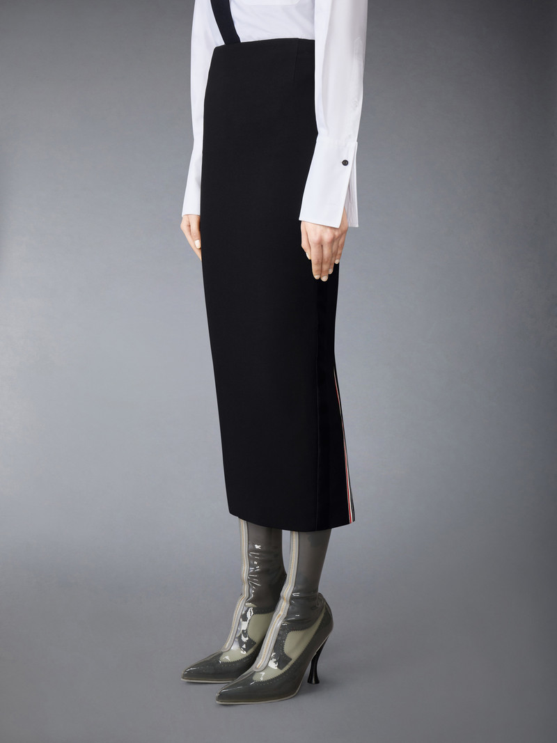 Solid Wool Crepe Low Rise Maxi Hobble Skirt 3