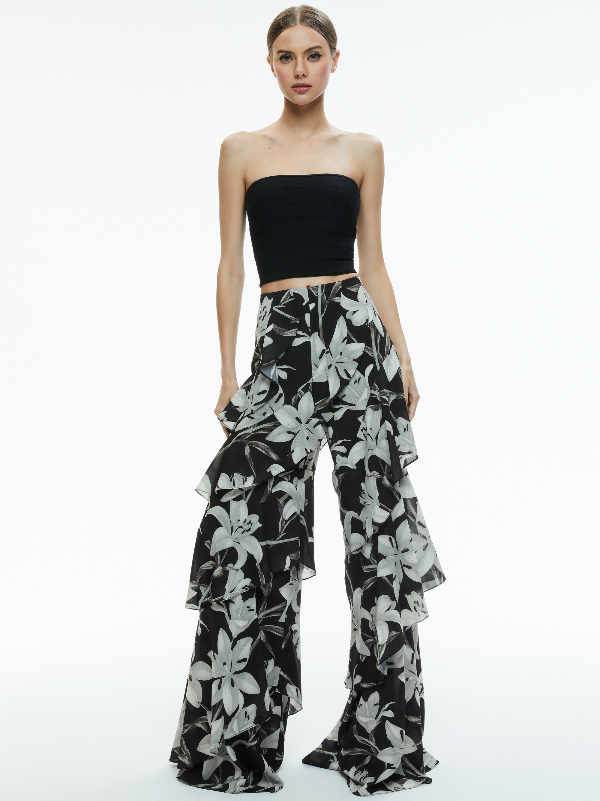 LOTUS HIGH RISE WIDE LEG RUFFLE PANT - 3