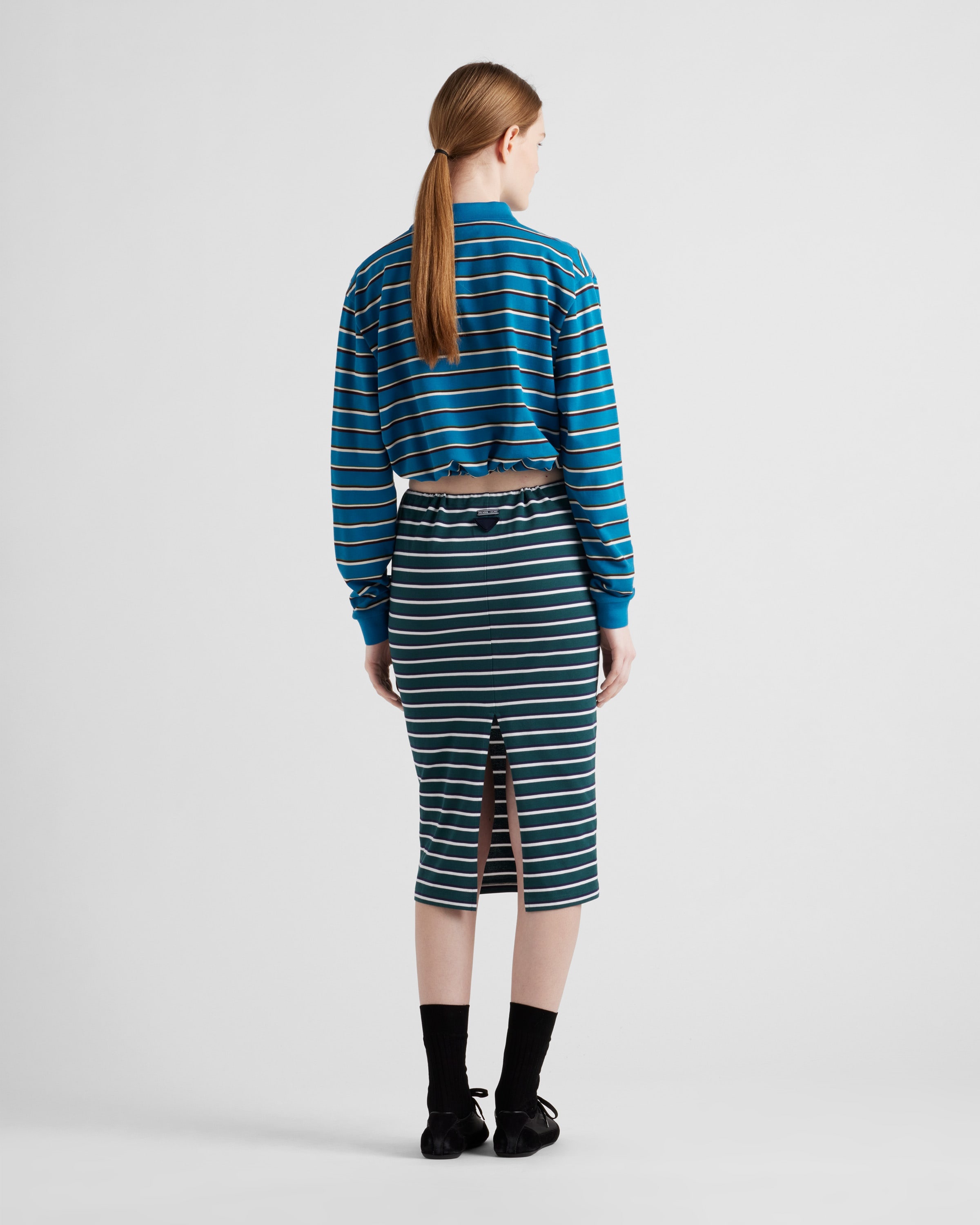 Striped piqué polo shirt - 5