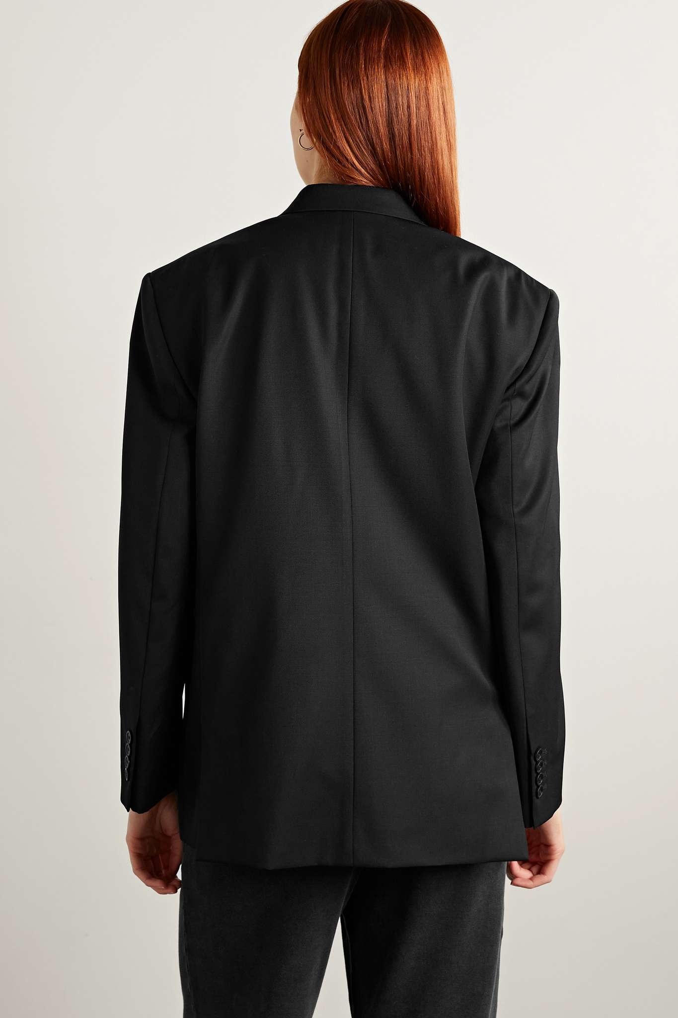 Double-breasted wool-twill blazer - 4