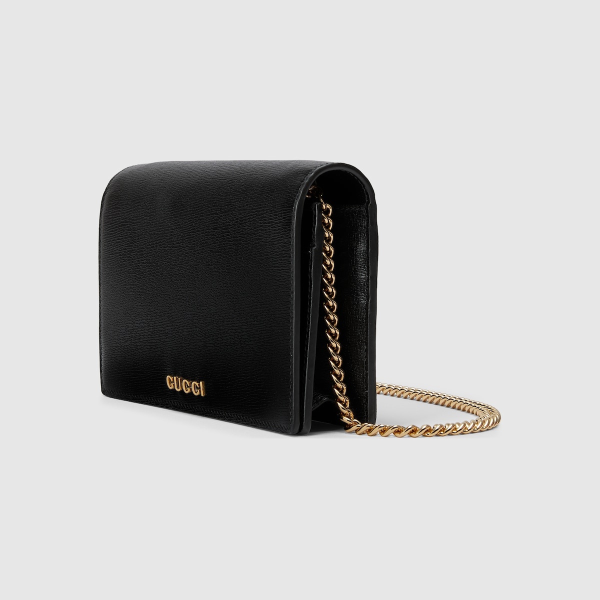 Chain wallet with Gucci script - 1