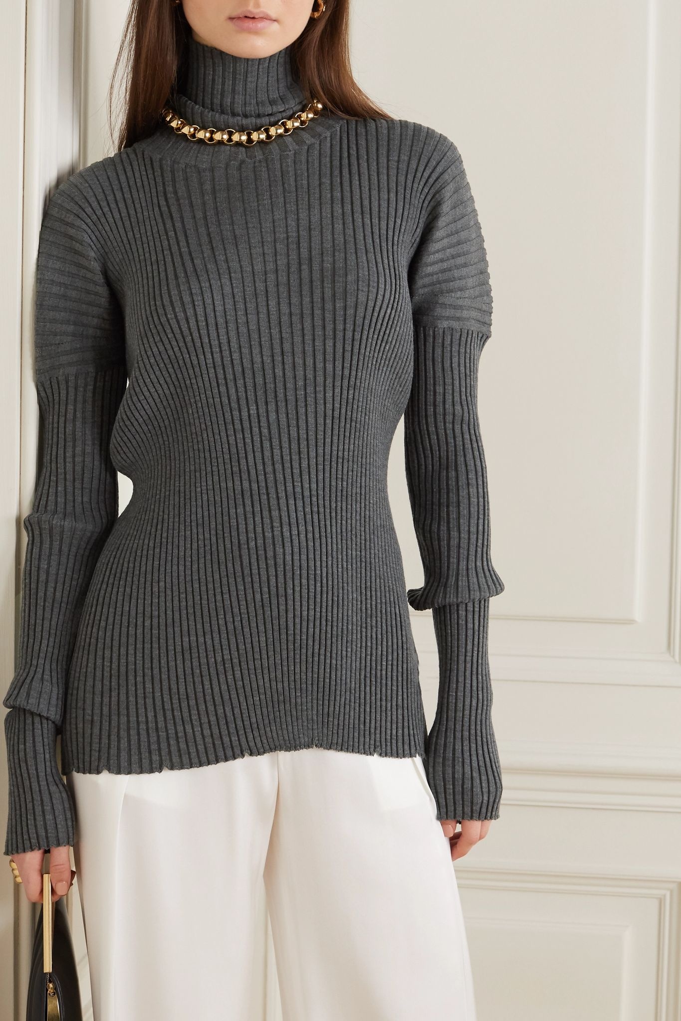 Ribbed wool turtleneck sweater - 3