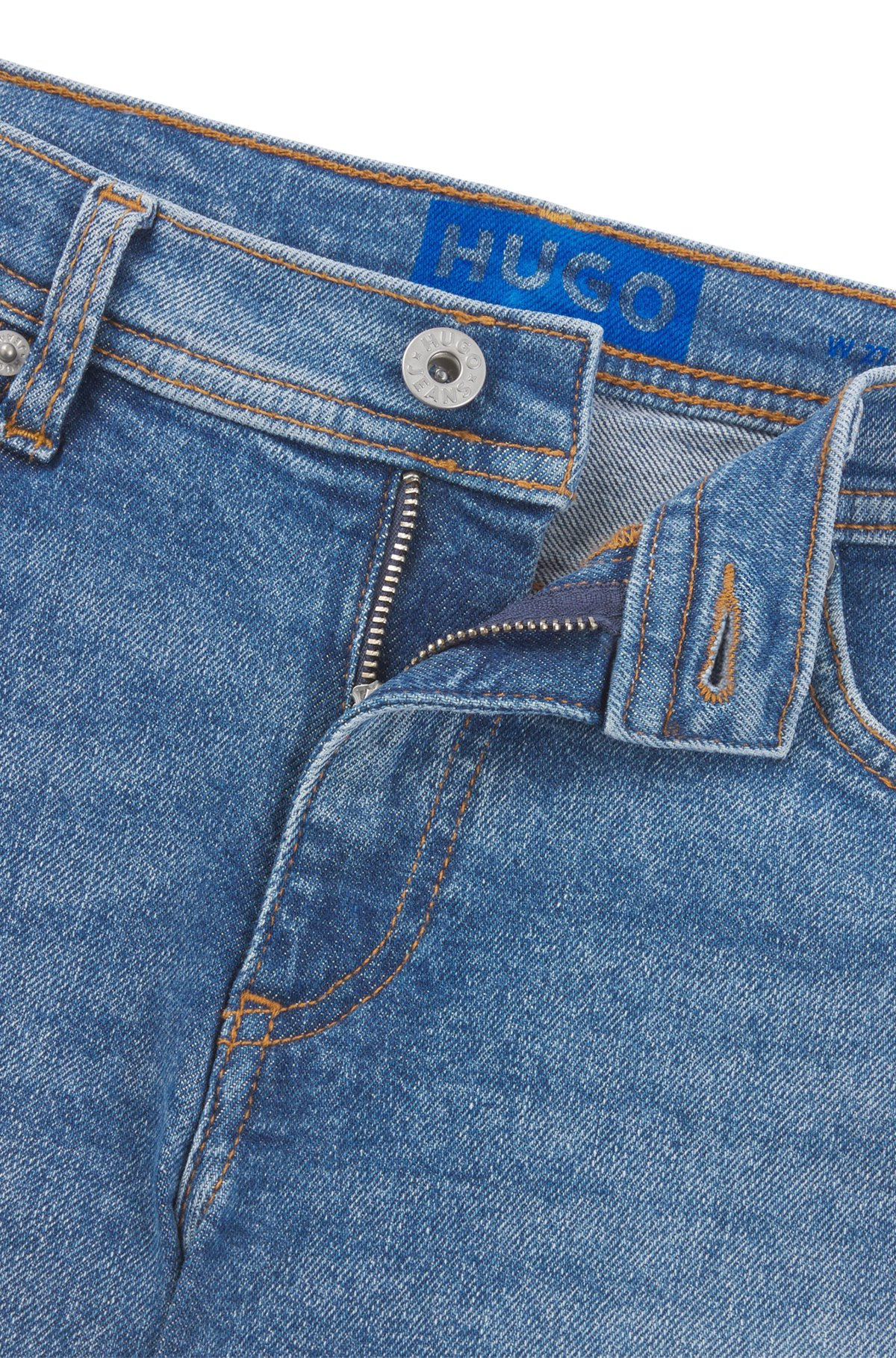 FLARED JEANS IN BLUE COMFORT-STRETCH DENIM - 6