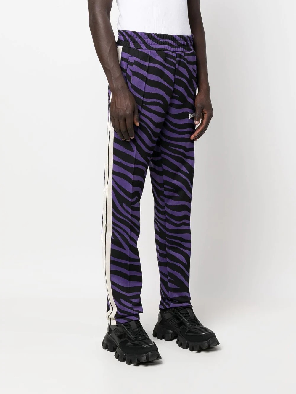 zebra-print track pants - 3