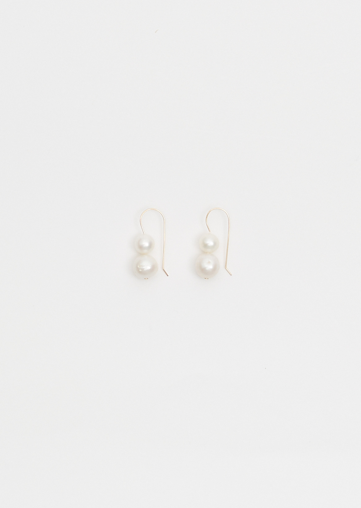 Gold Double Pearl Earrings - 1