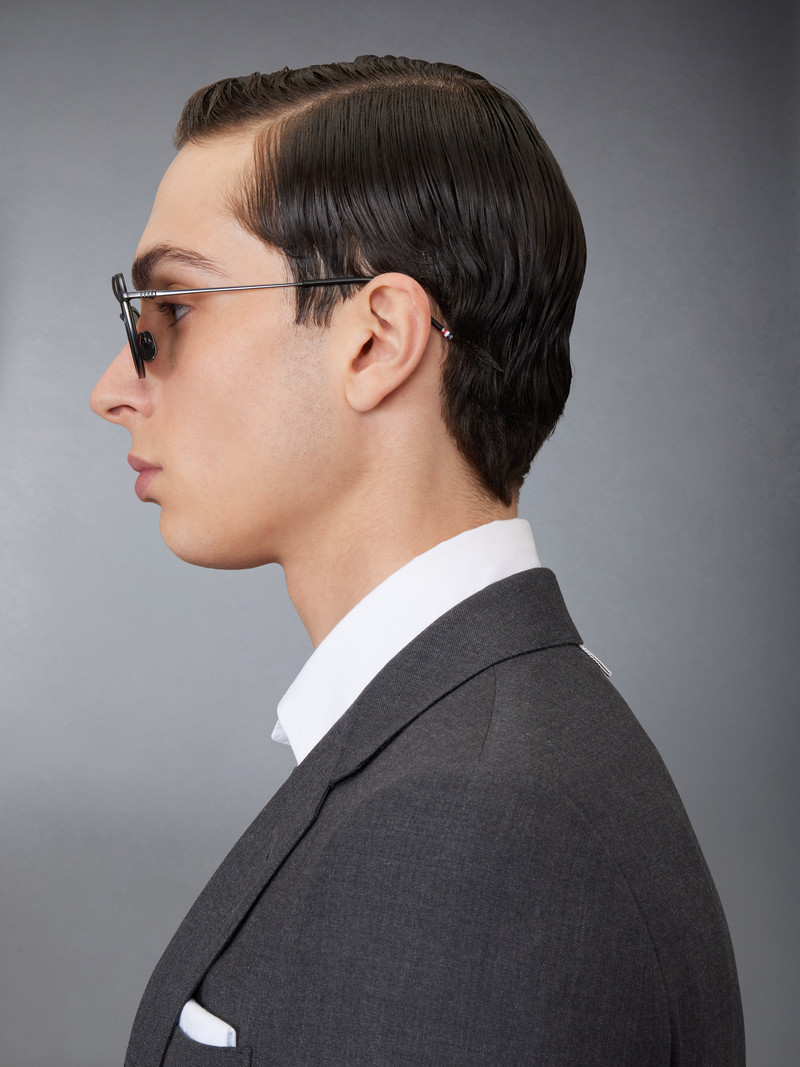 Acetate And Titanium Rectangular Aviator Sunglasses 5