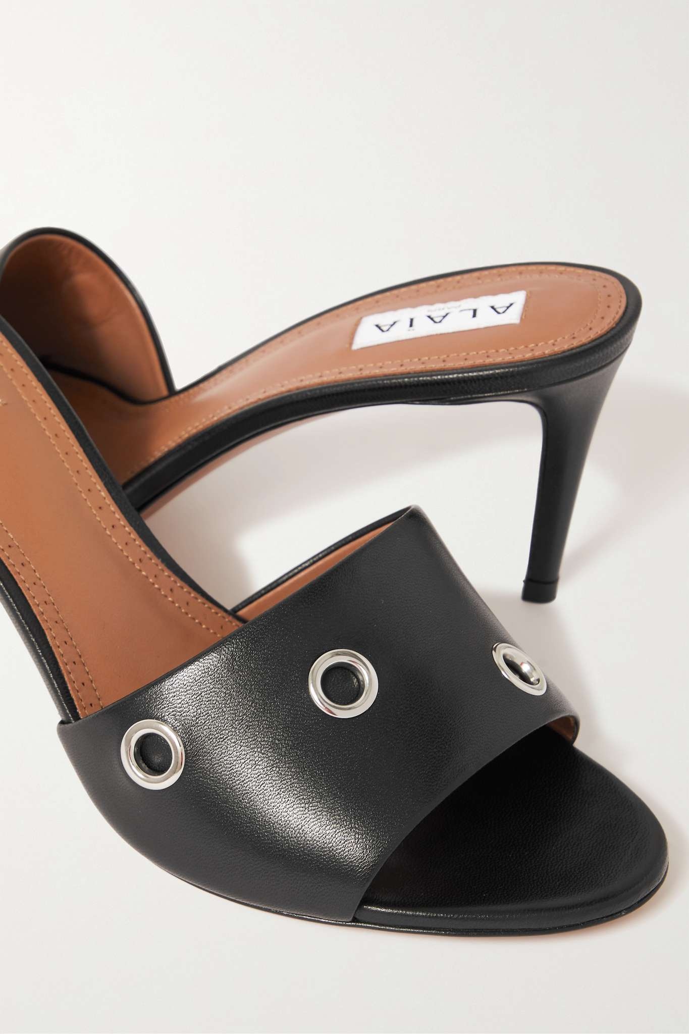 75 embellished leather mules - 4