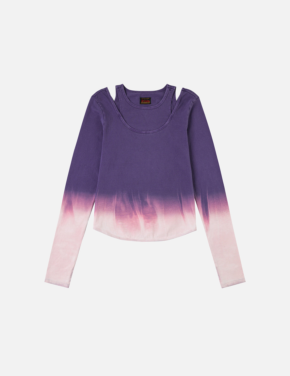Logo Print and Gradient Tie-dye Regular Fit 2-in-1 Long-sleeve Top - 4