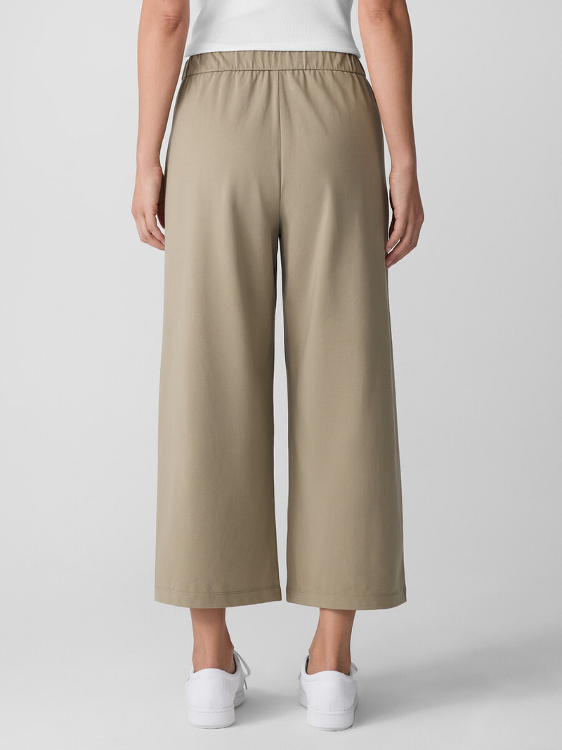 Pima Cotton Stretch Jersey Wide-Leg Pant 4