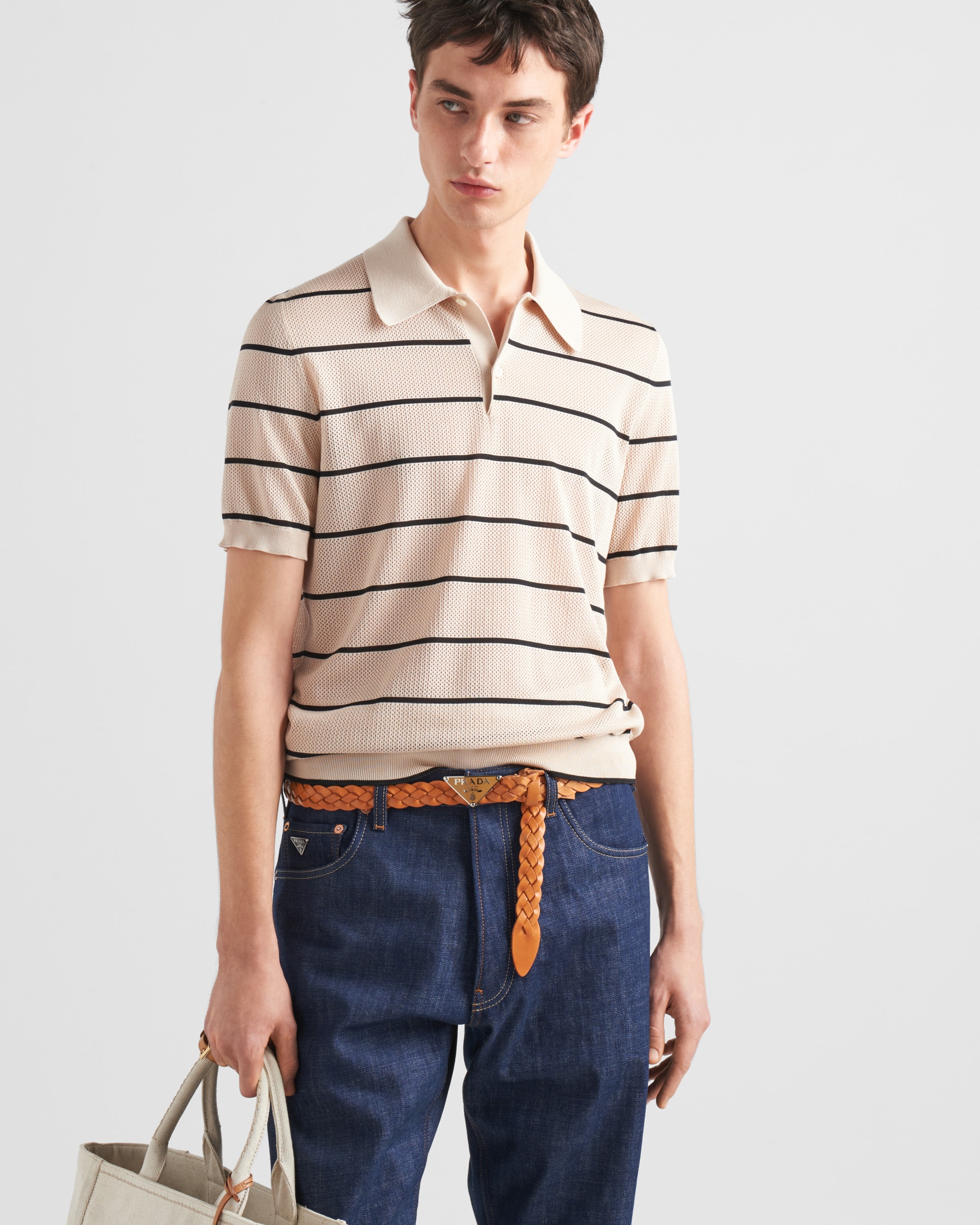 Silk and cotton knit polo shirt - 3