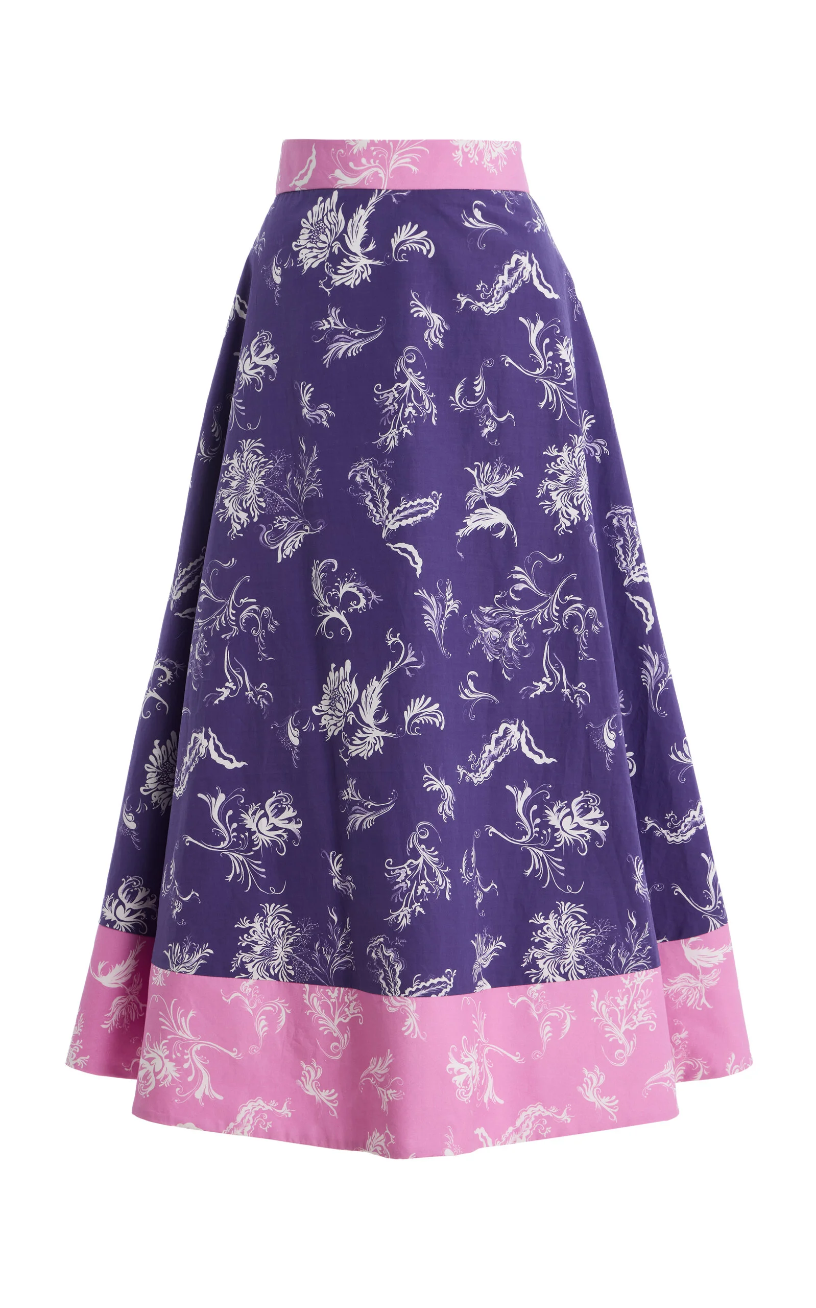 Exclusive Floral Cotton A-Line Skirt floral - 1