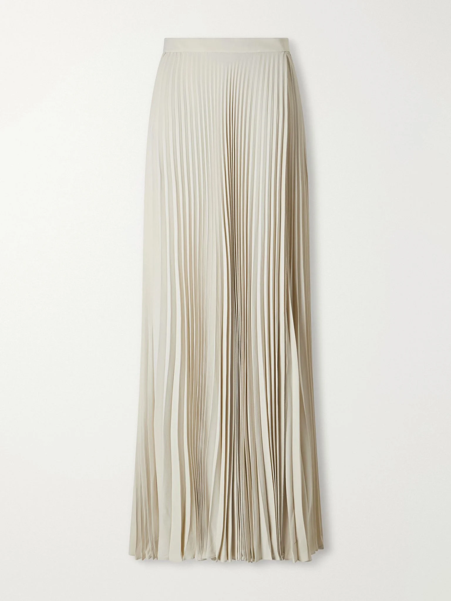 Plisse crepe de chine midi skirt Off-white - 1