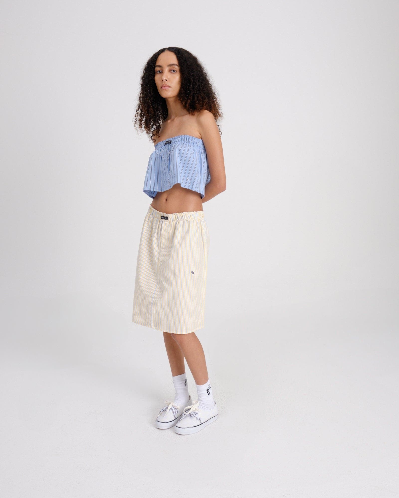 Hommegirls Boxer Pencil Skirt in Yellow Stripe Oxford at Nordstrom - 3