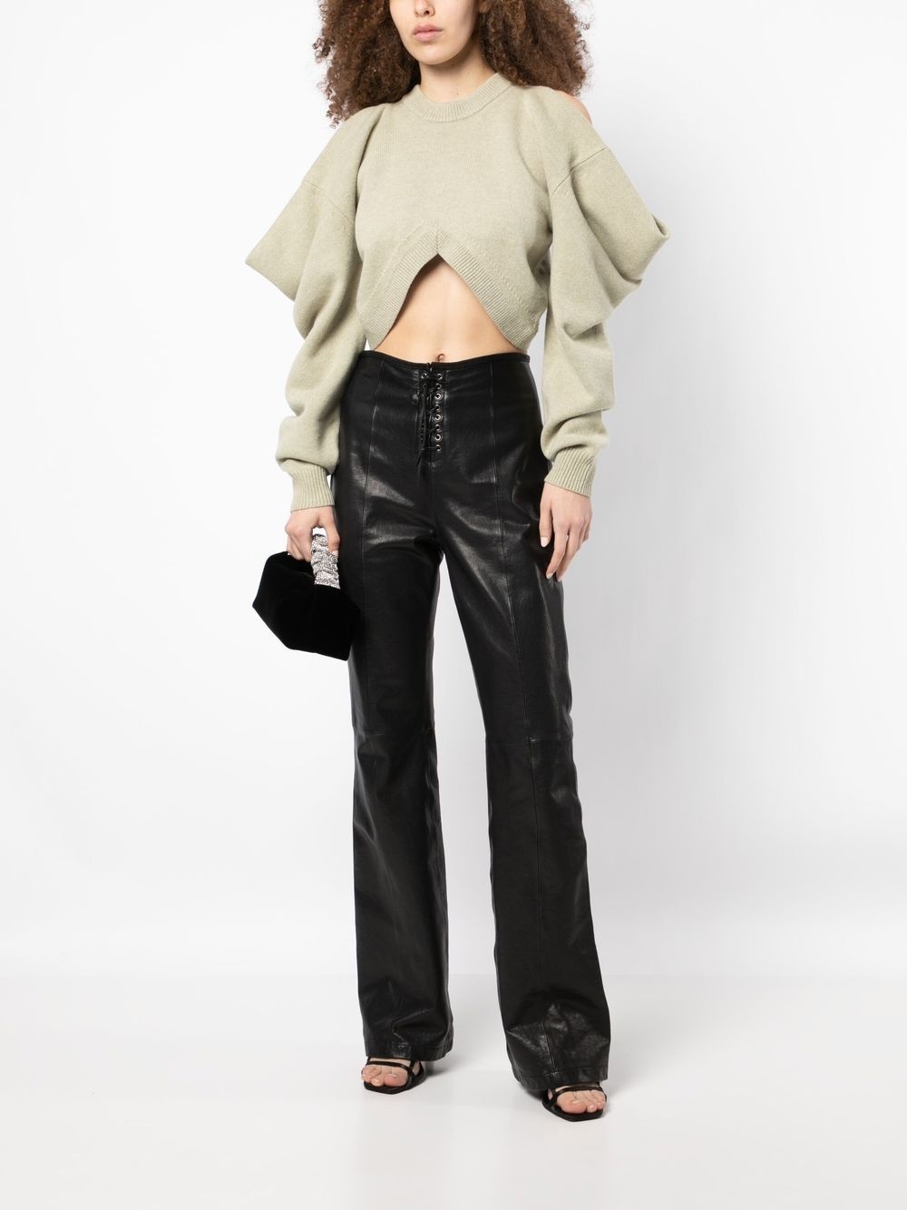 draped-sleeve knit jumper - 2