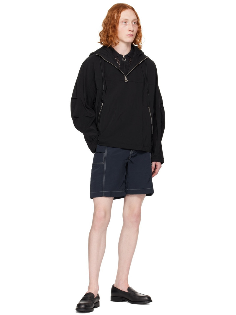 SOLID HOMME Navy Stitched Cargo Shorts outlook