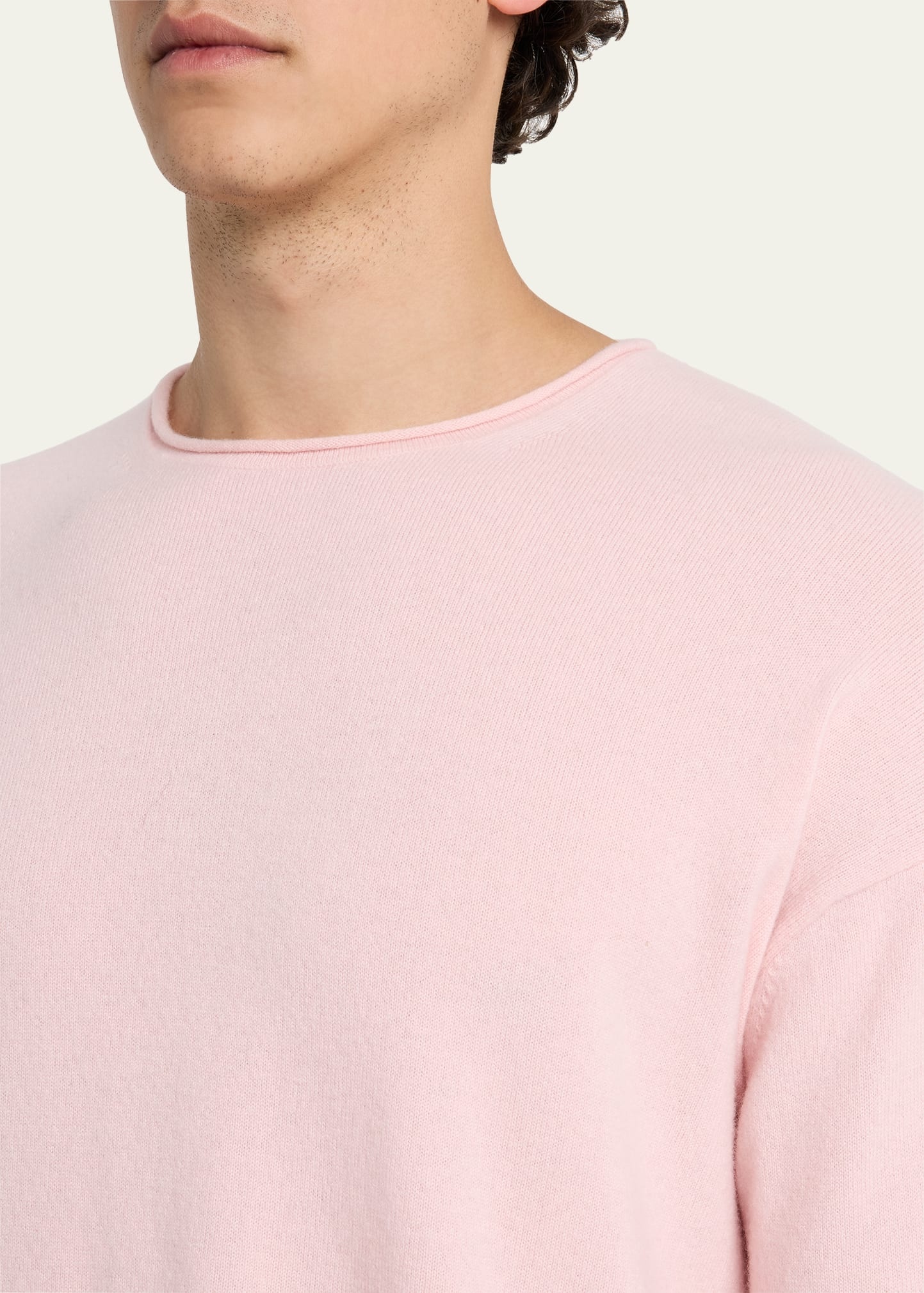 Men's Oversized Roll Cashmere Sweater - 5