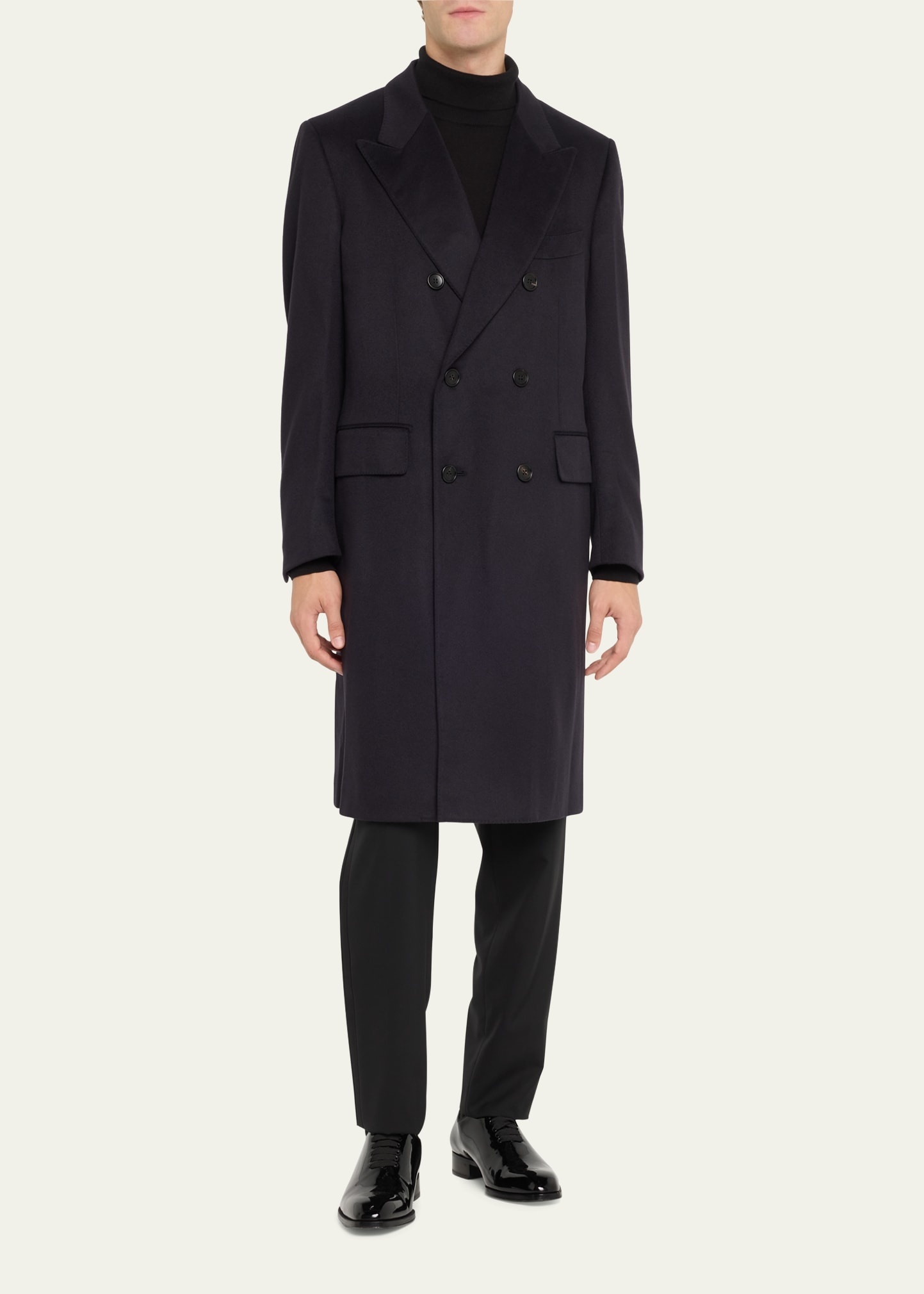 Men's Tailored Cashmere Double-Breasted Overcoat - 4