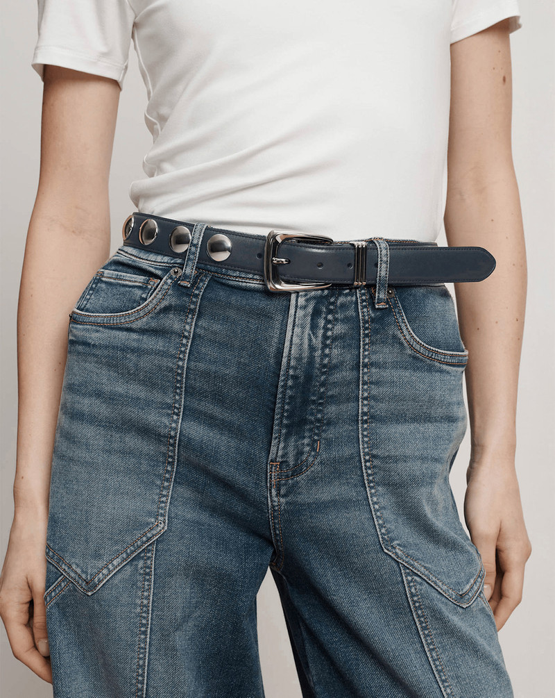 VERONICA BEARD ARCH STUDDED LEATHER BELT outlook