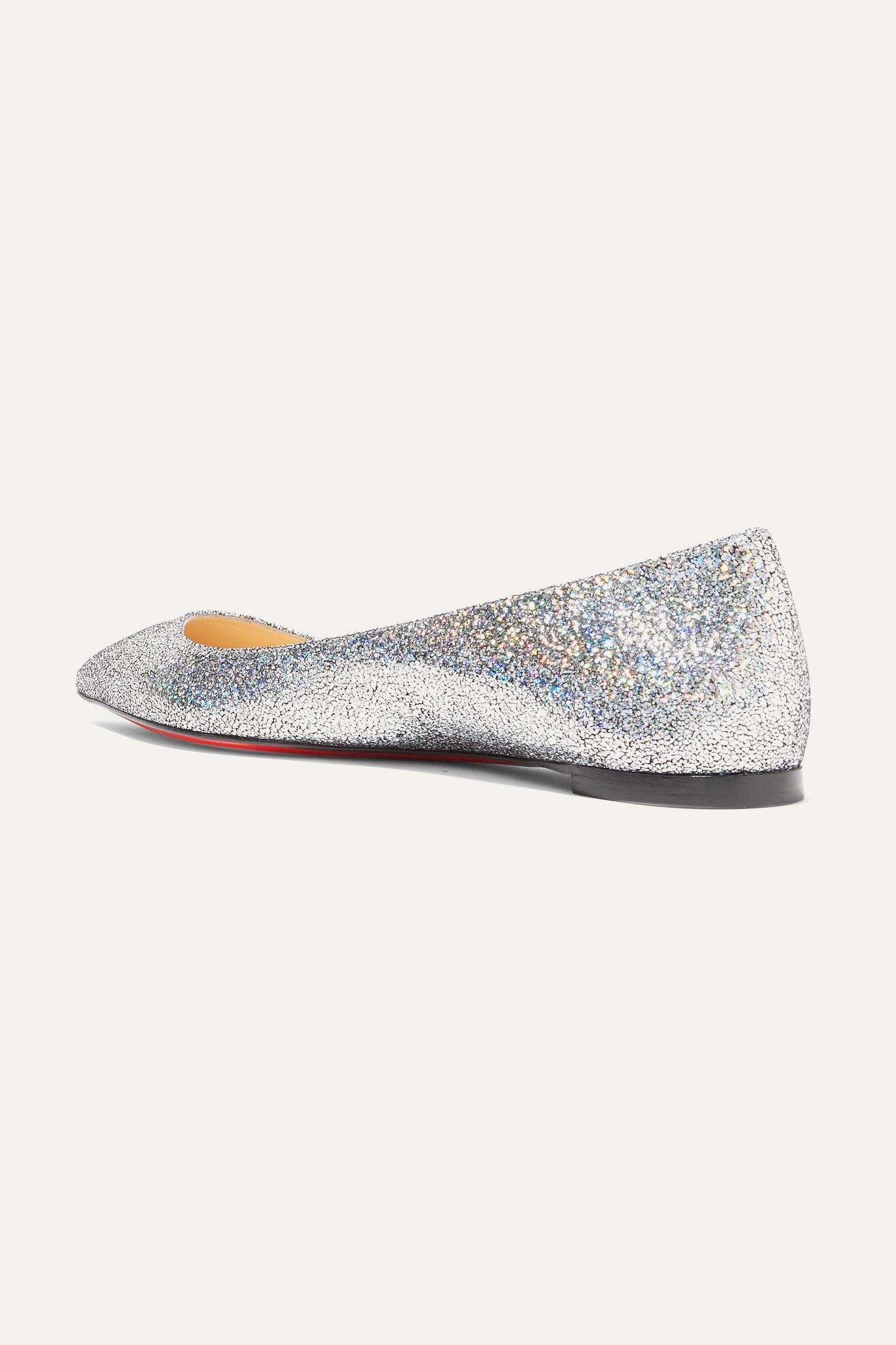 Ballalla iridescent glittered leather point-toe flats  - 4