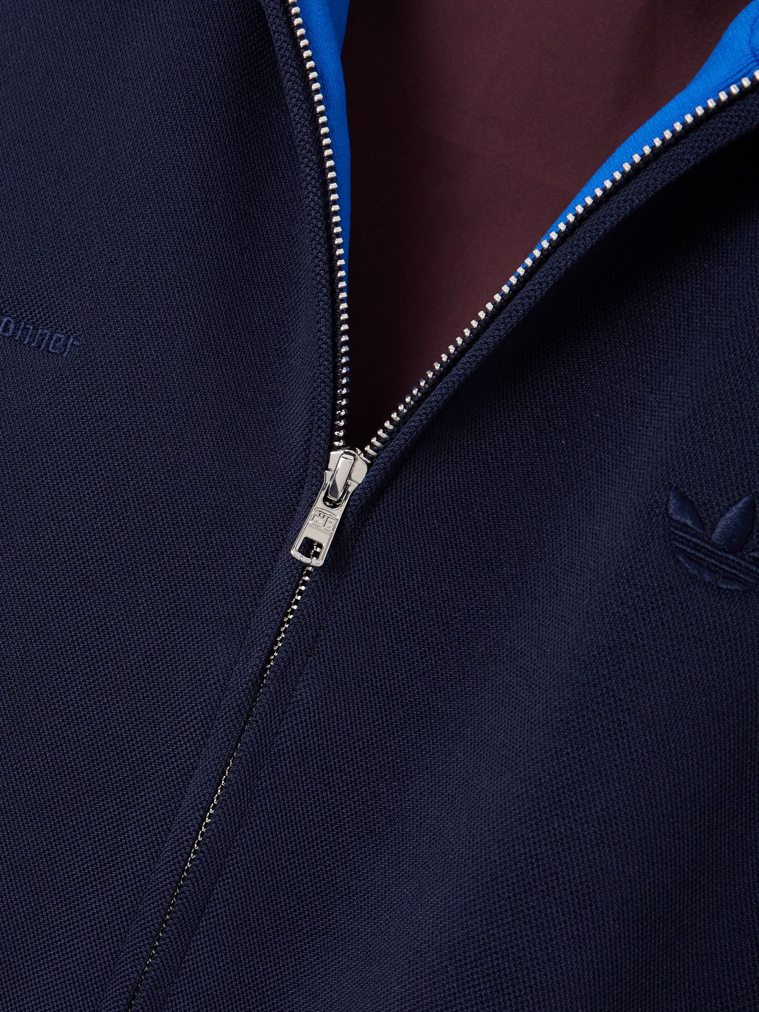 + Wales Bonner two-tone jersey-trimmed piqué track jacket Navy - 5