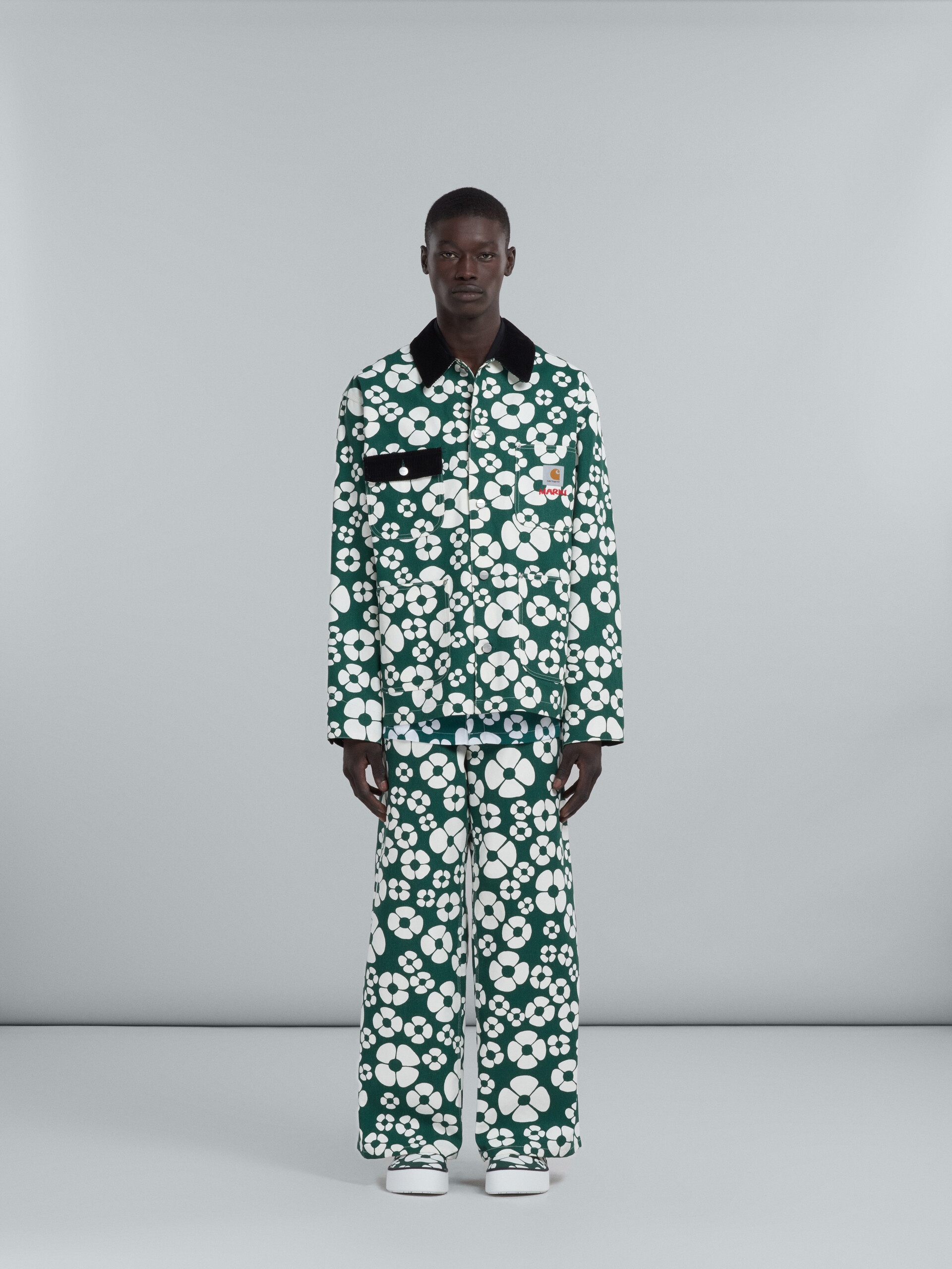 MARNI X CARHARTT WIP - GREEN LONG-SLEEVED FLORAL JACKET - 2